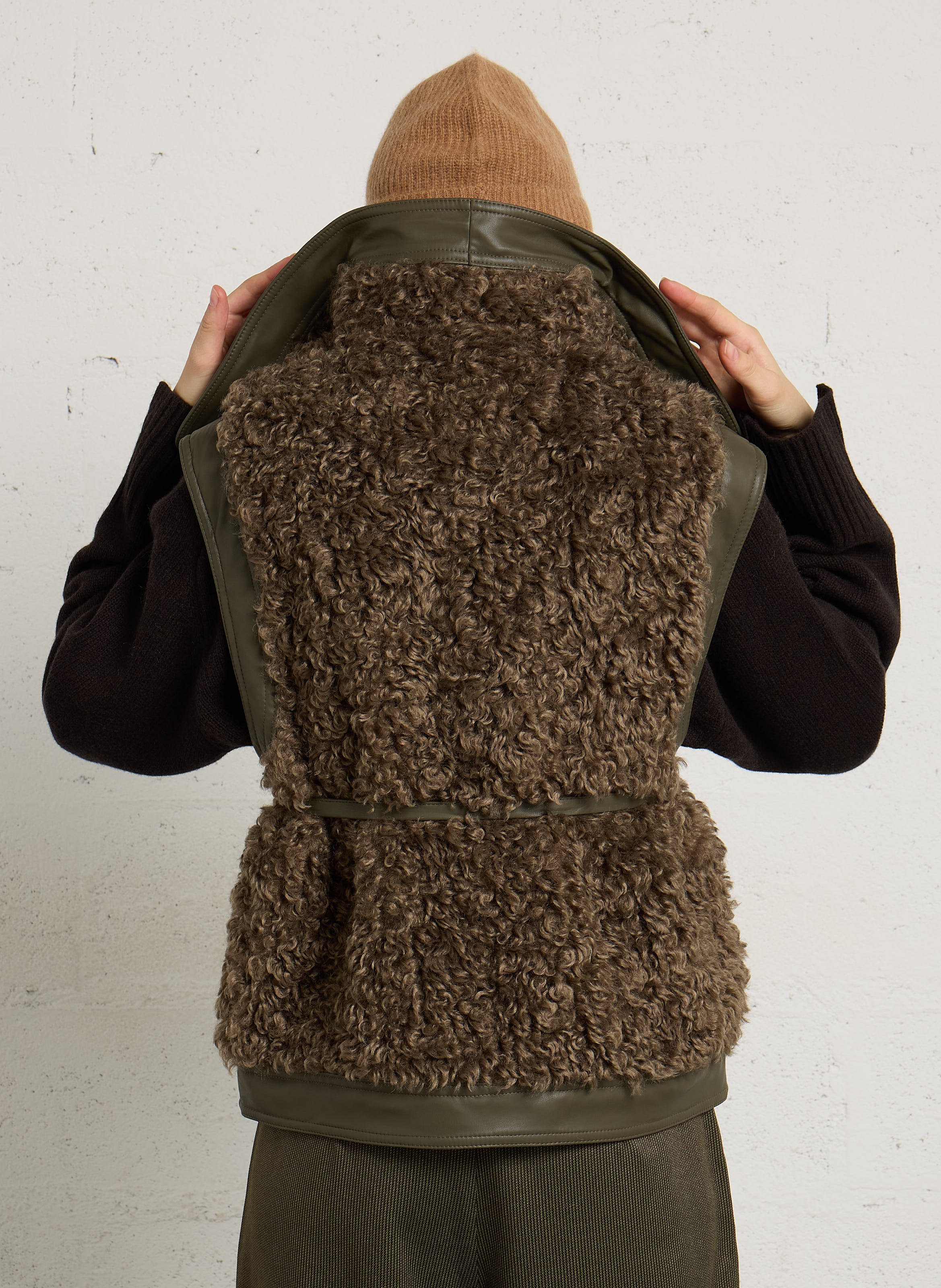 Veste sans manches droite réversible LEON & HARPER Kaki