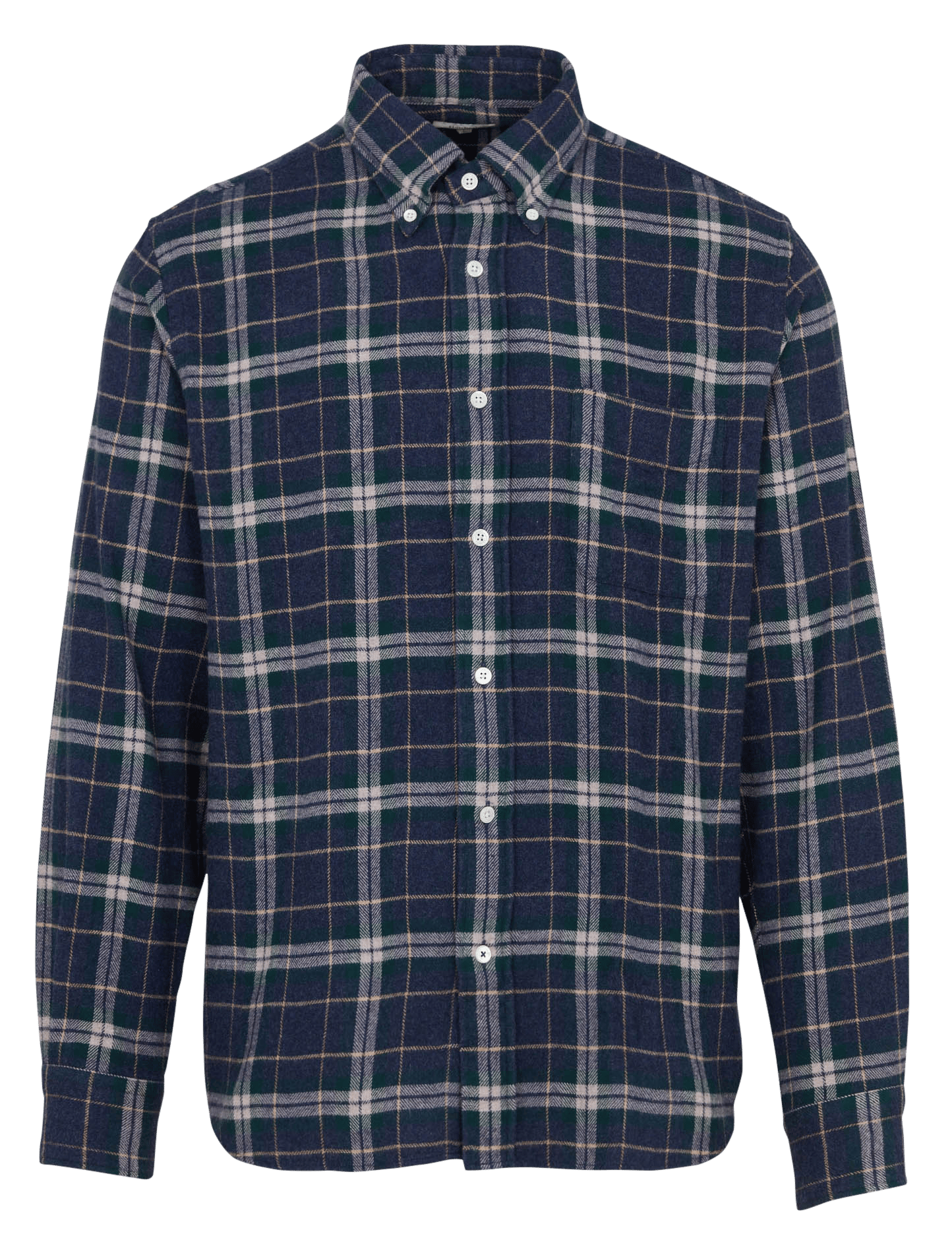 Geruit katoenen overhemd met klassieke kraag HARTFORD Blauw