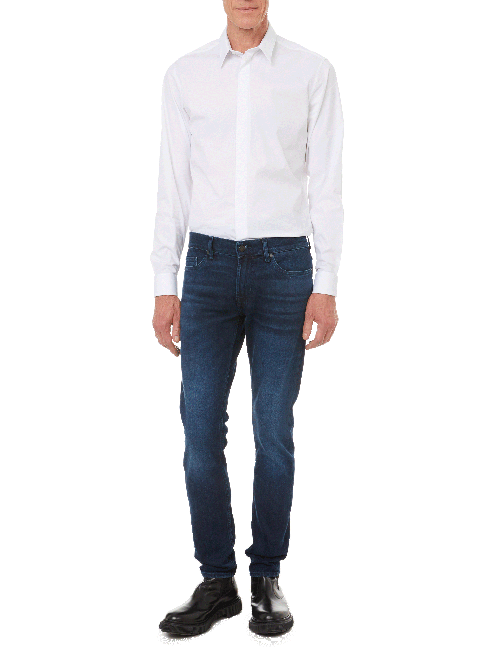 Slim-fit shirt in cotton poplin krave-cf AU PRINTEMPS PARIS White