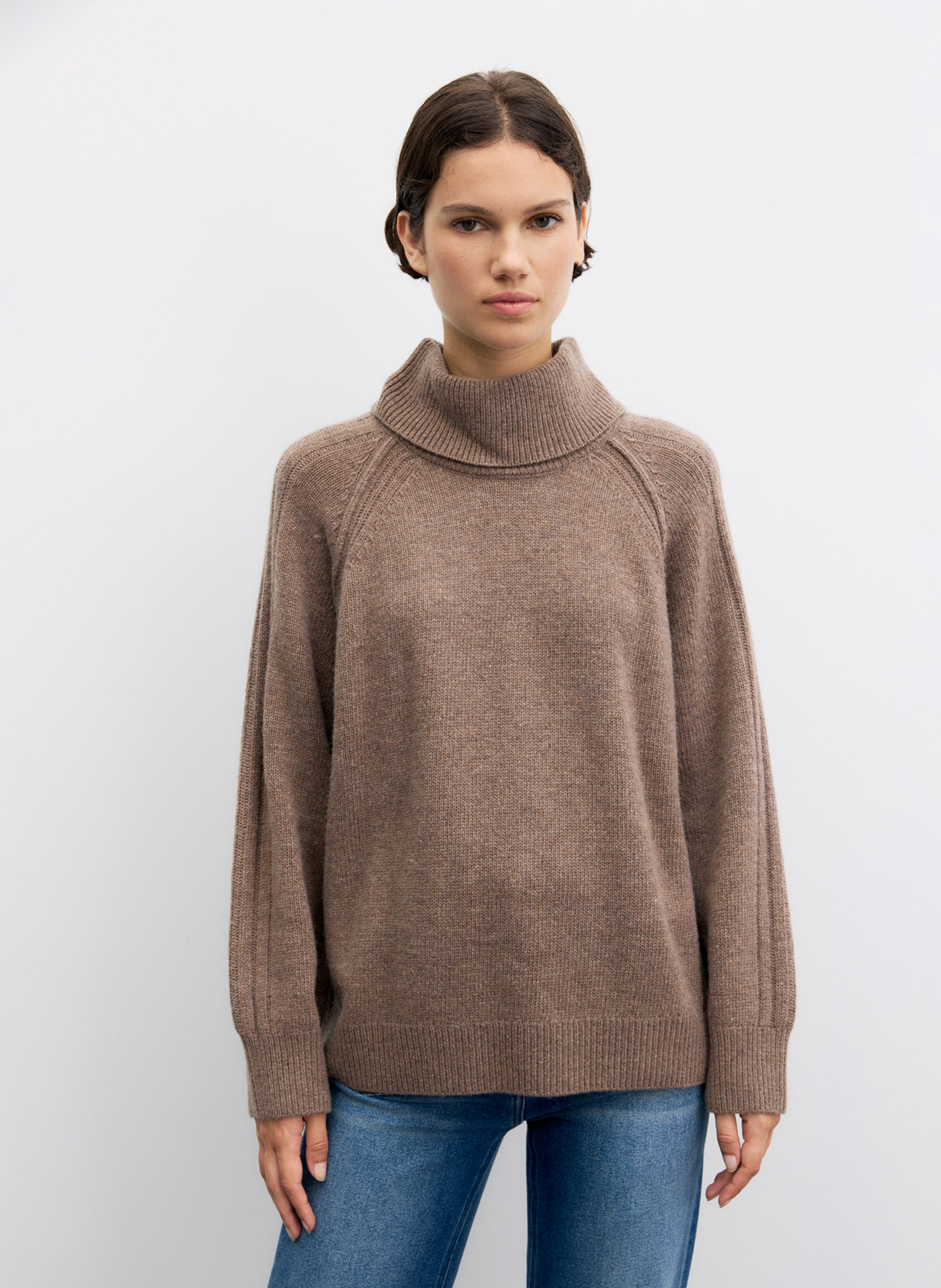 Wool and cashmere turtleneck sweater GERARD DAREL Brown