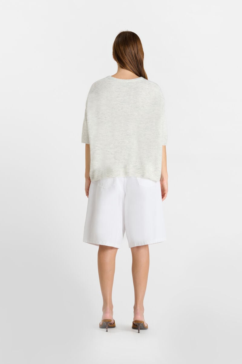 Round neck buttoned cardigan LE TEMPS DES CERISES Grey