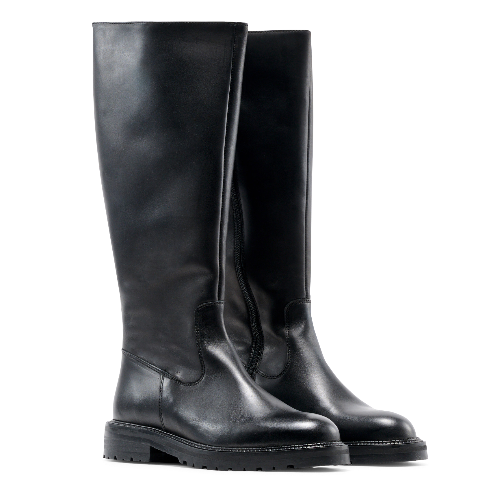 Bottes à bout rond en cuir MELLOW YELLOW Noir