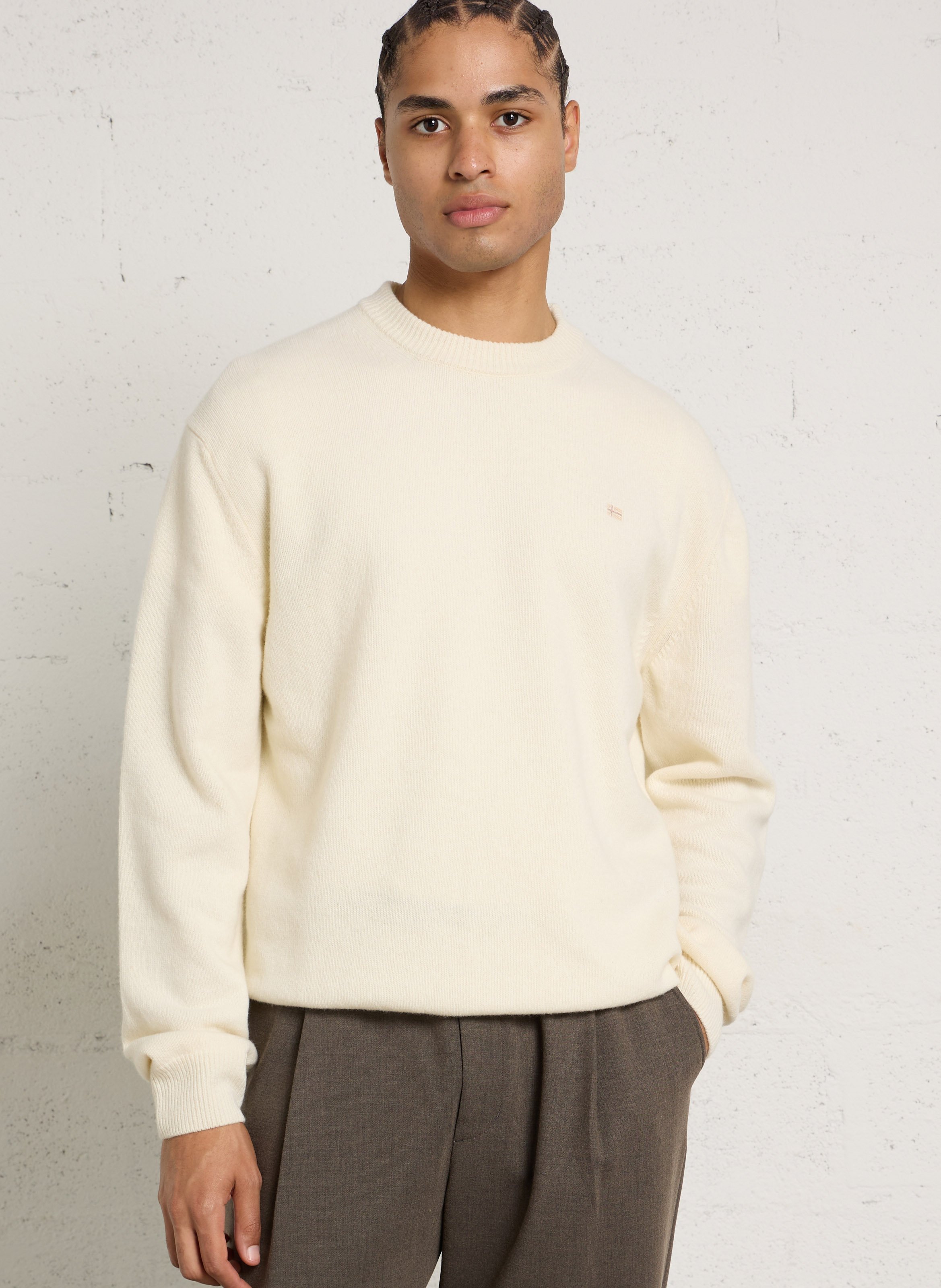 Gerade geschnittener Wollmix-Pullover NAPAPIJRI Beige