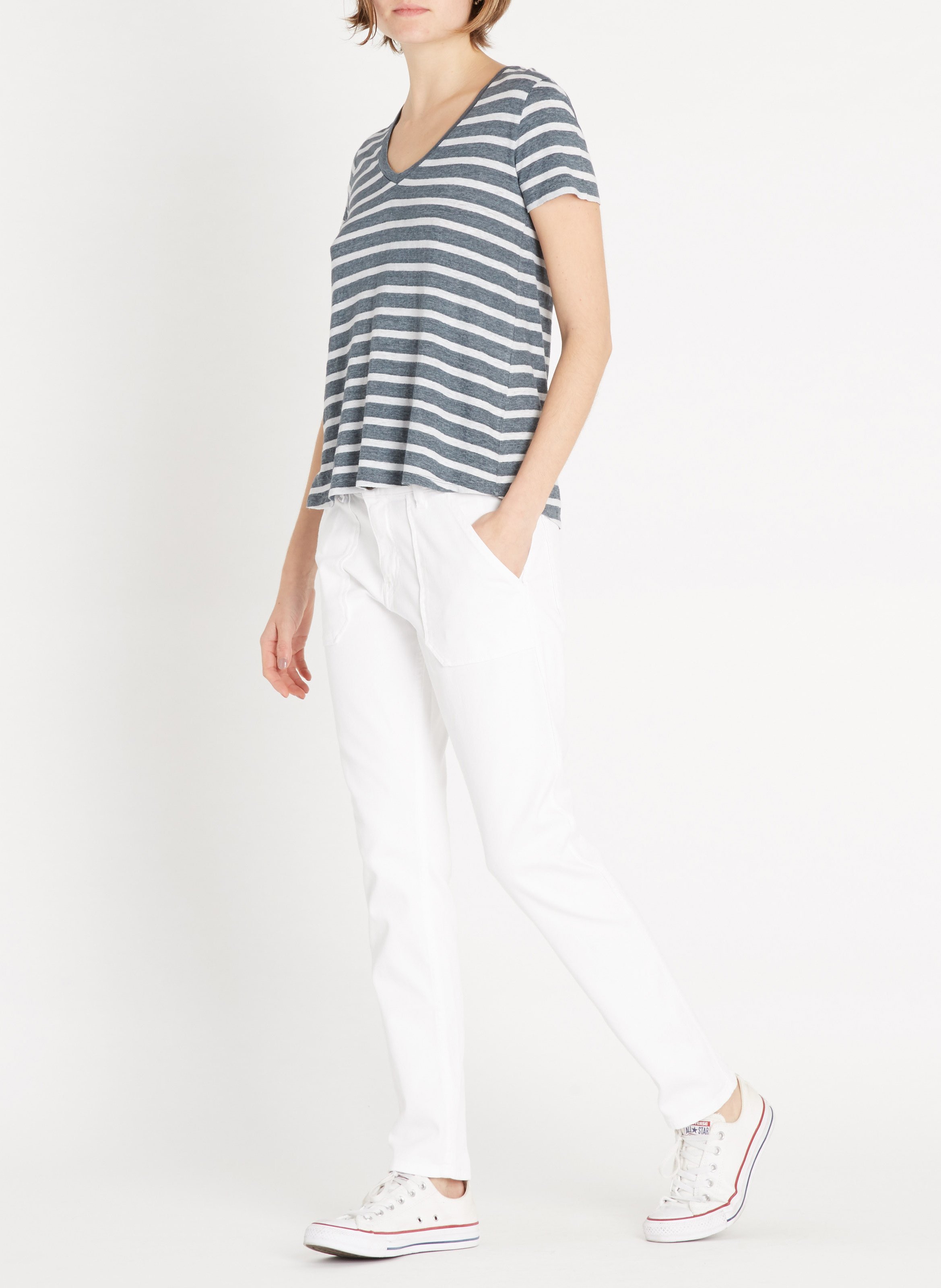 Slim-fit cotton-blend jeans ACQUAVERDE White