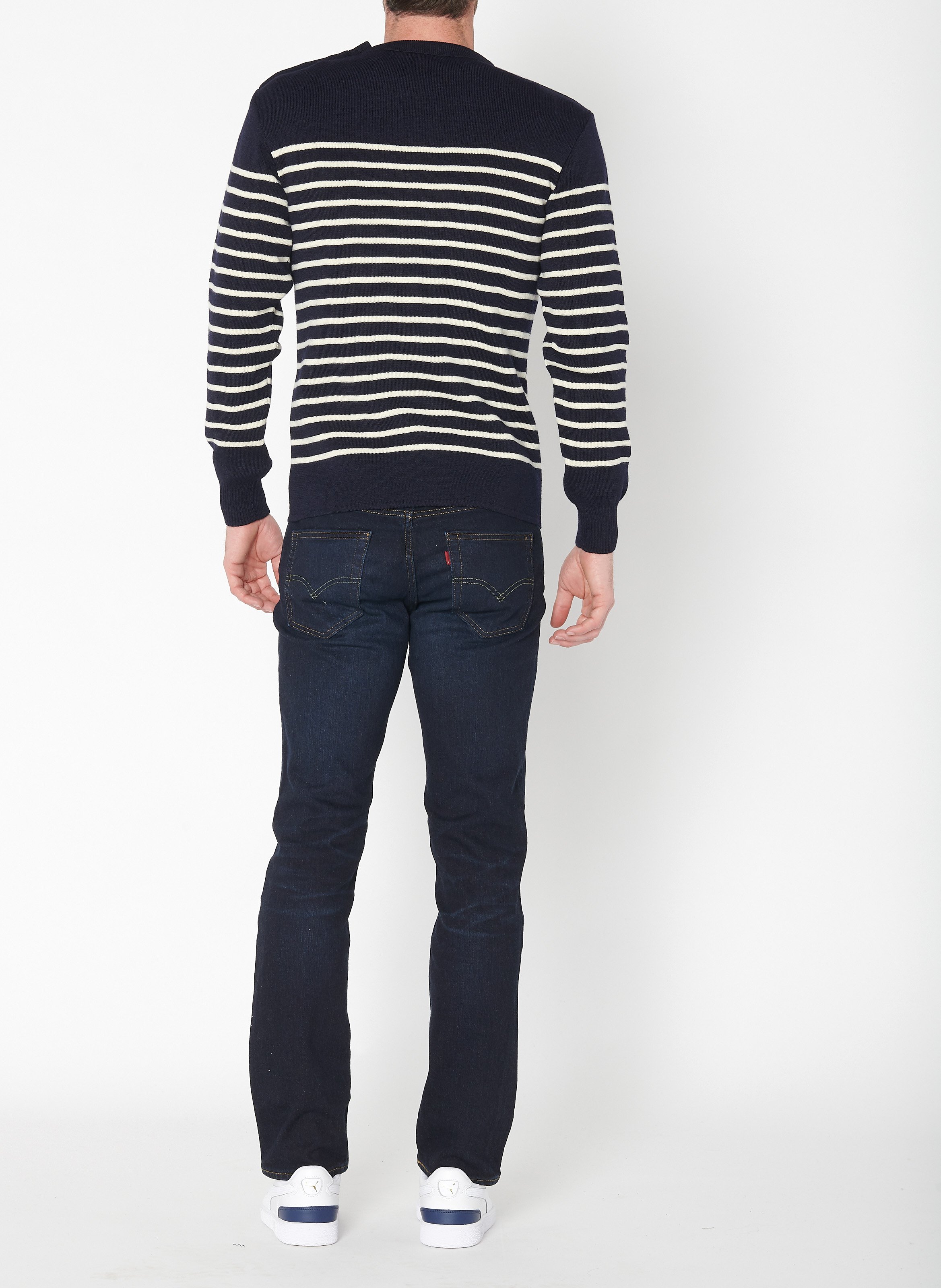 Pull col rond regular-fit en laine ARMOR LUX Multicolore