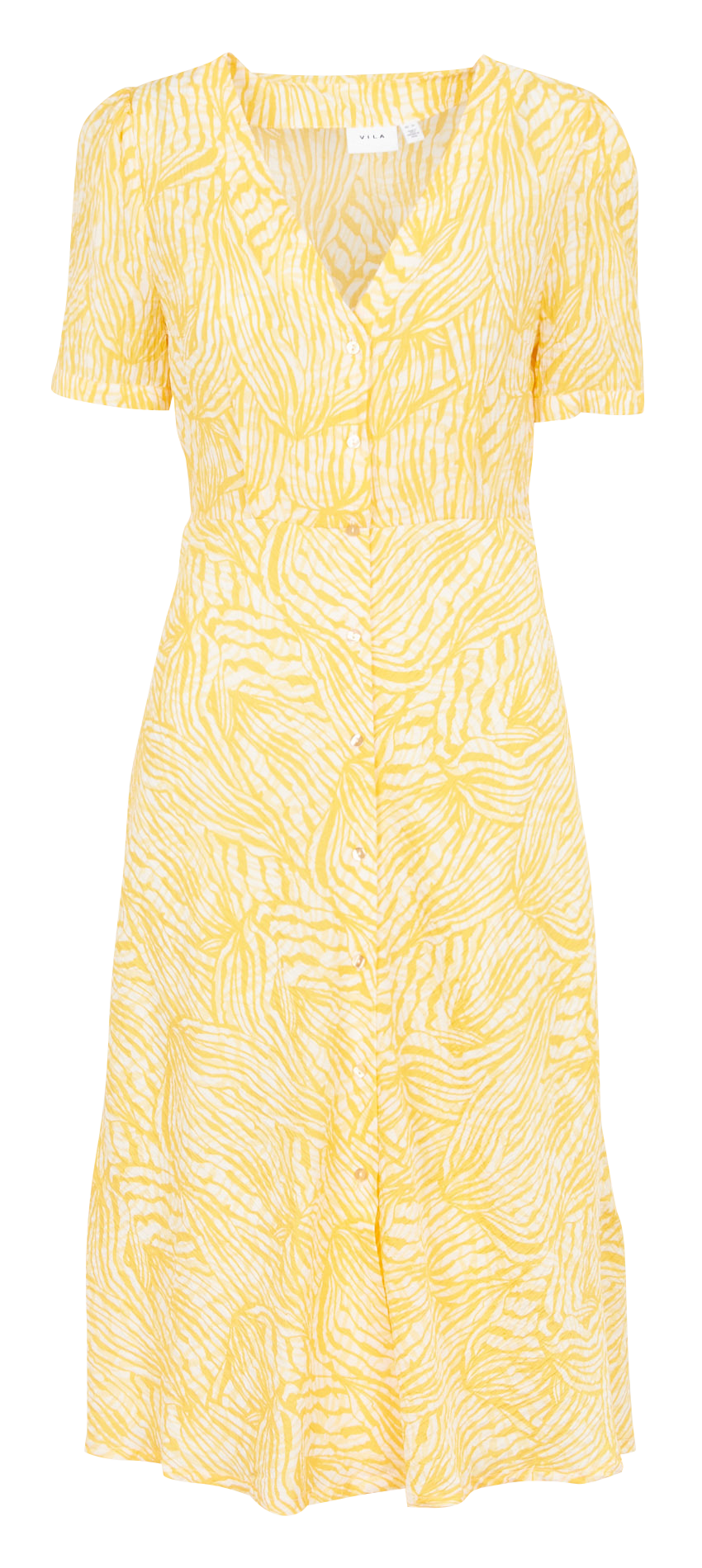 Robe midi col V imprimée  VILA Orange