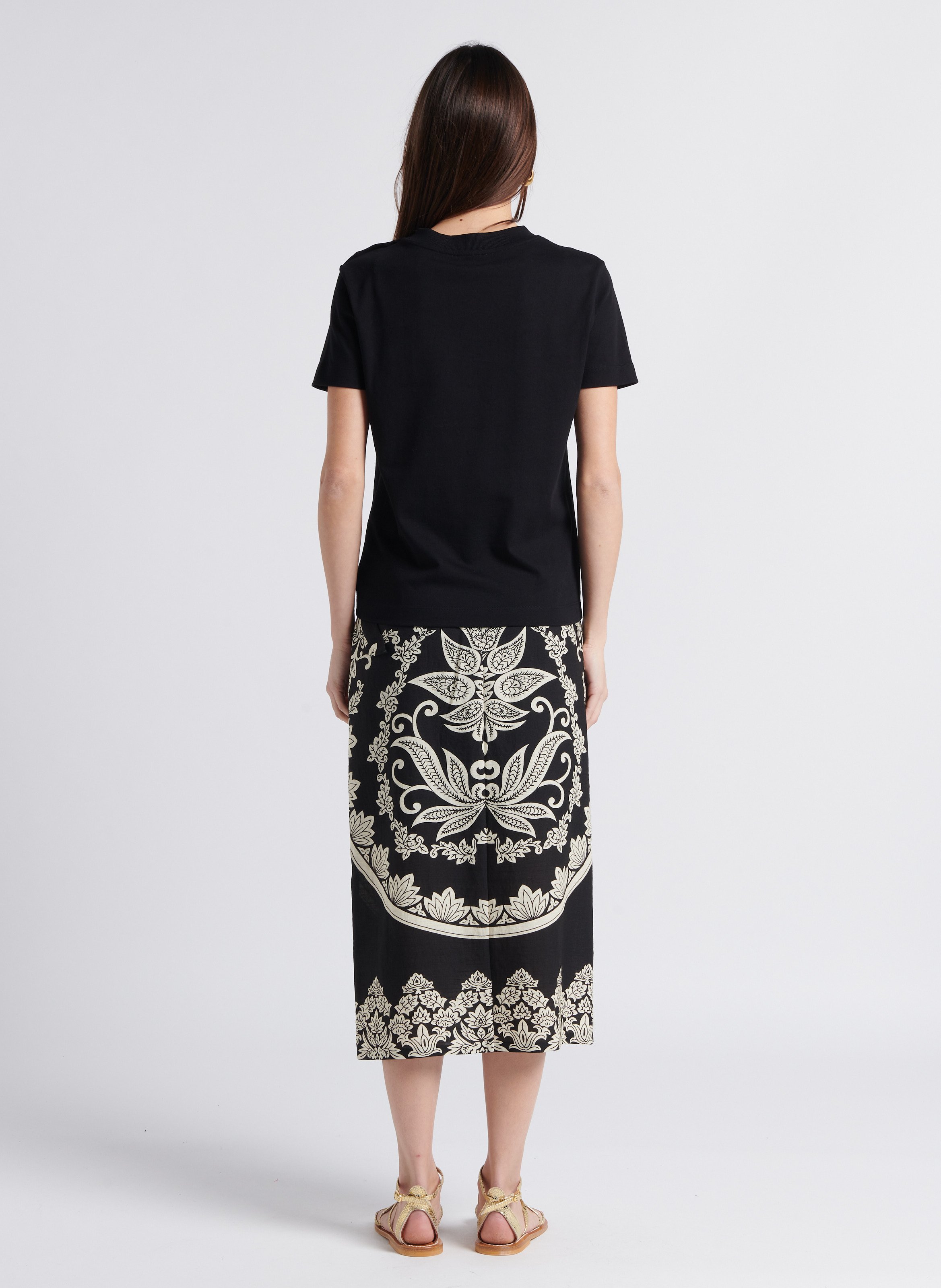 Round-neck cotton T-shirt MAISON 123 Black