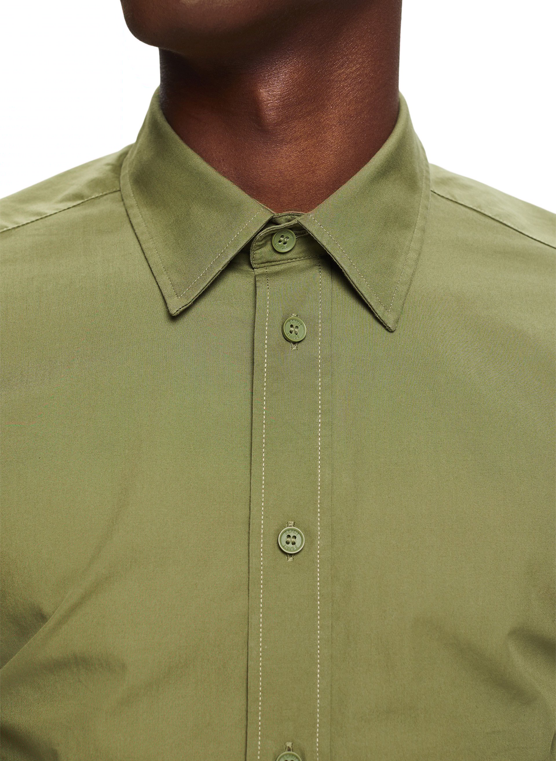 Regular-fit cotton shirt with classic collar ESPRIT Khaki