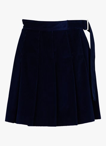 Jupe plissée en jacquard, bleu nuit | Max Mara Jupe plissée en jacquard, bleu nuit | Max Mara