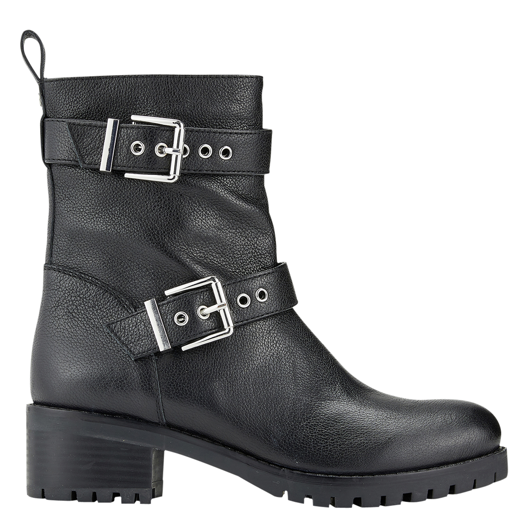 Bottines crantées en cuir COSMOPARIS Black