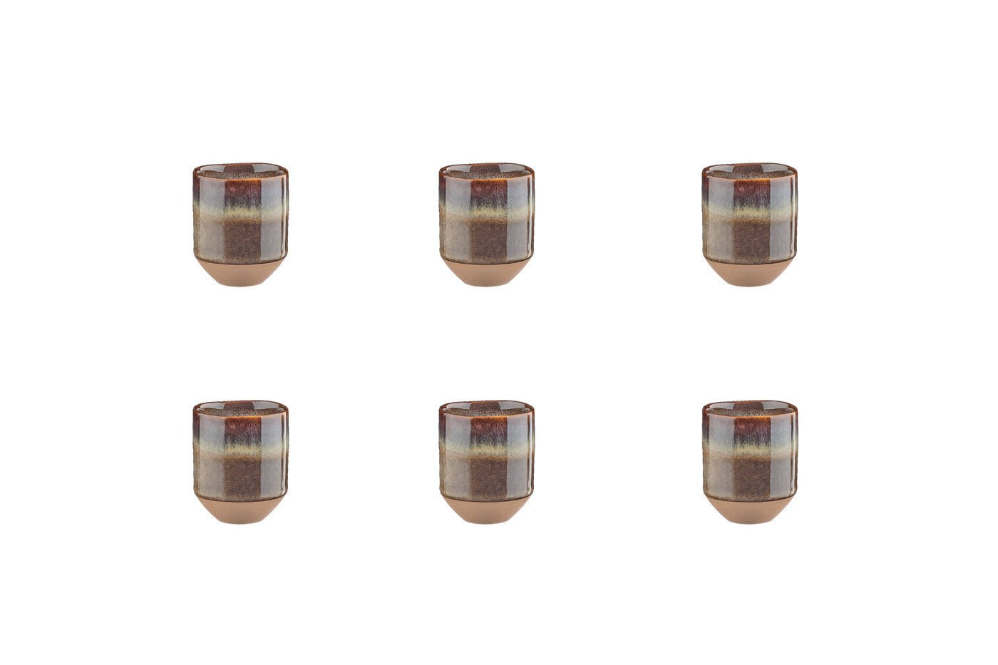 Stoneware Cup 8cl - Set of 6 BJORN Brown