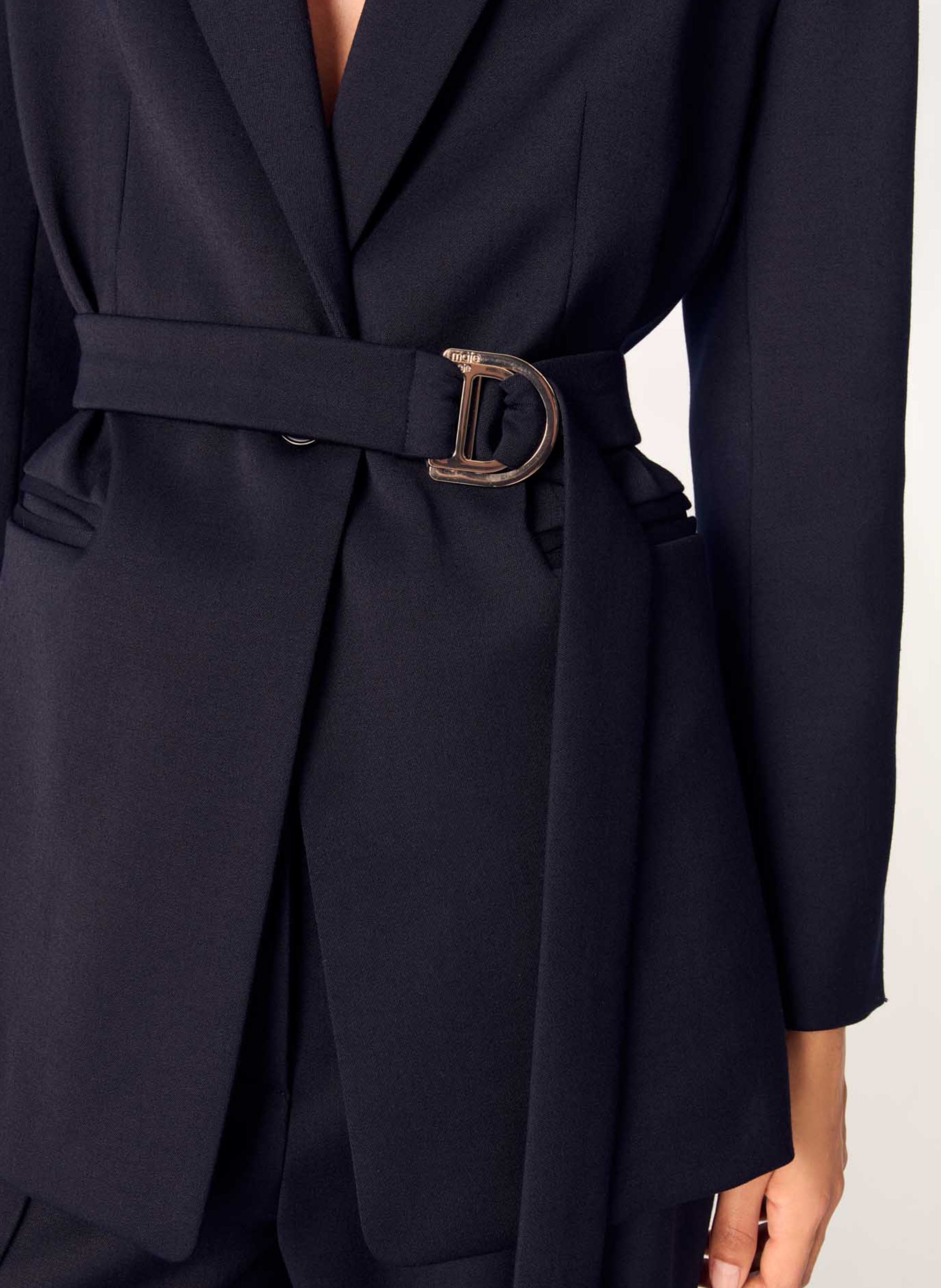 Veste tailleur ceinturée MAJE Bleu