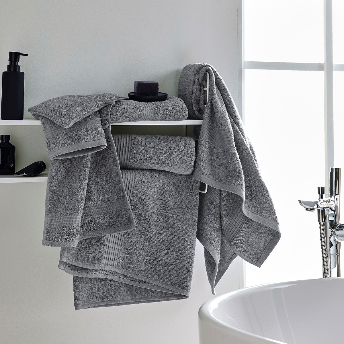 Solid color cotton bath towel TODAY LINGE DE MAISON Grey