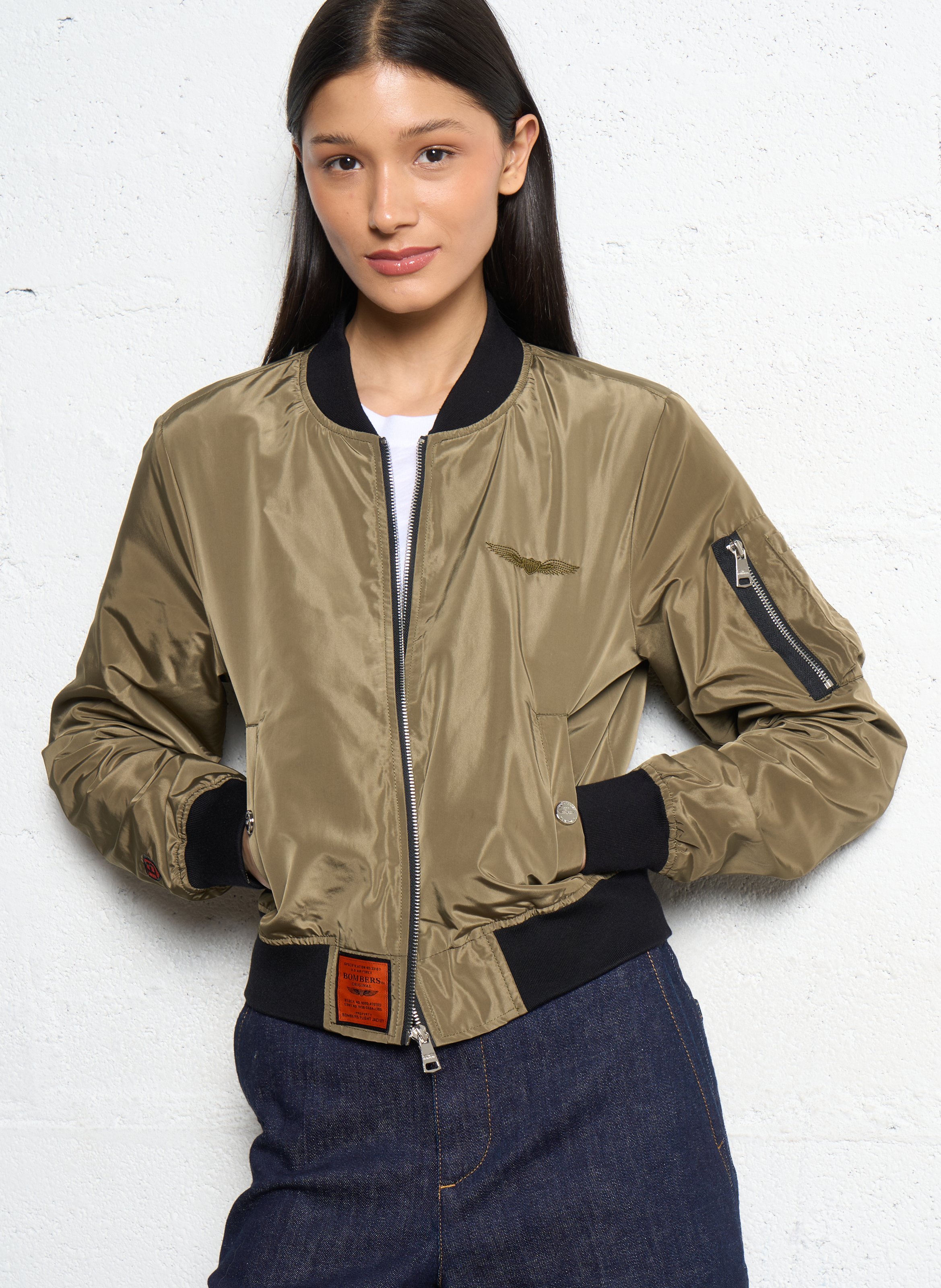 Bomberjacke aus Nylon  BOMBERS ORIGINAL Khaki