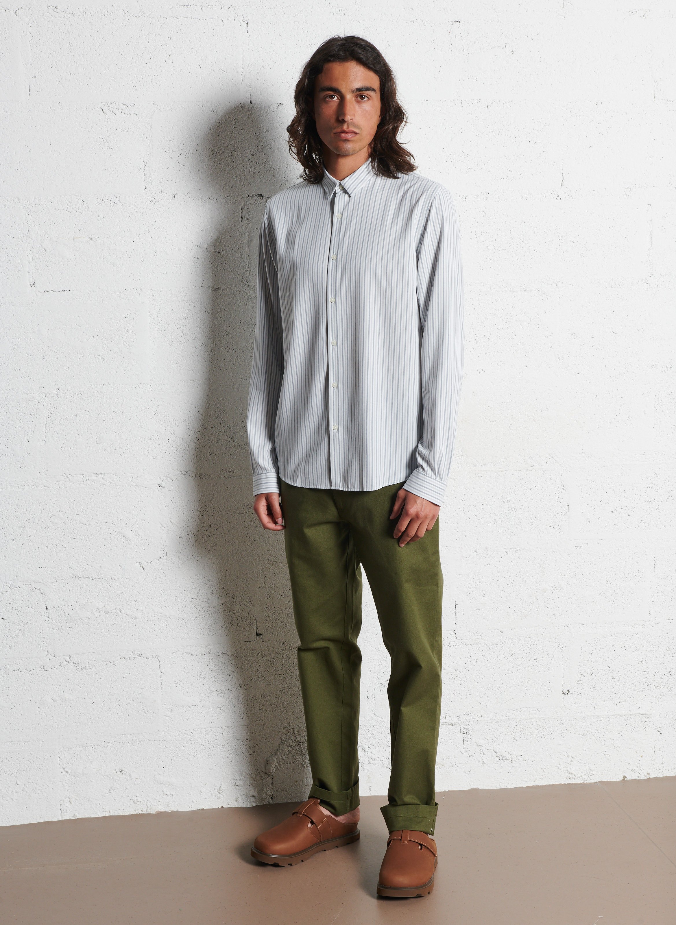 Slim-fit cotton cargo pants FARAH Green