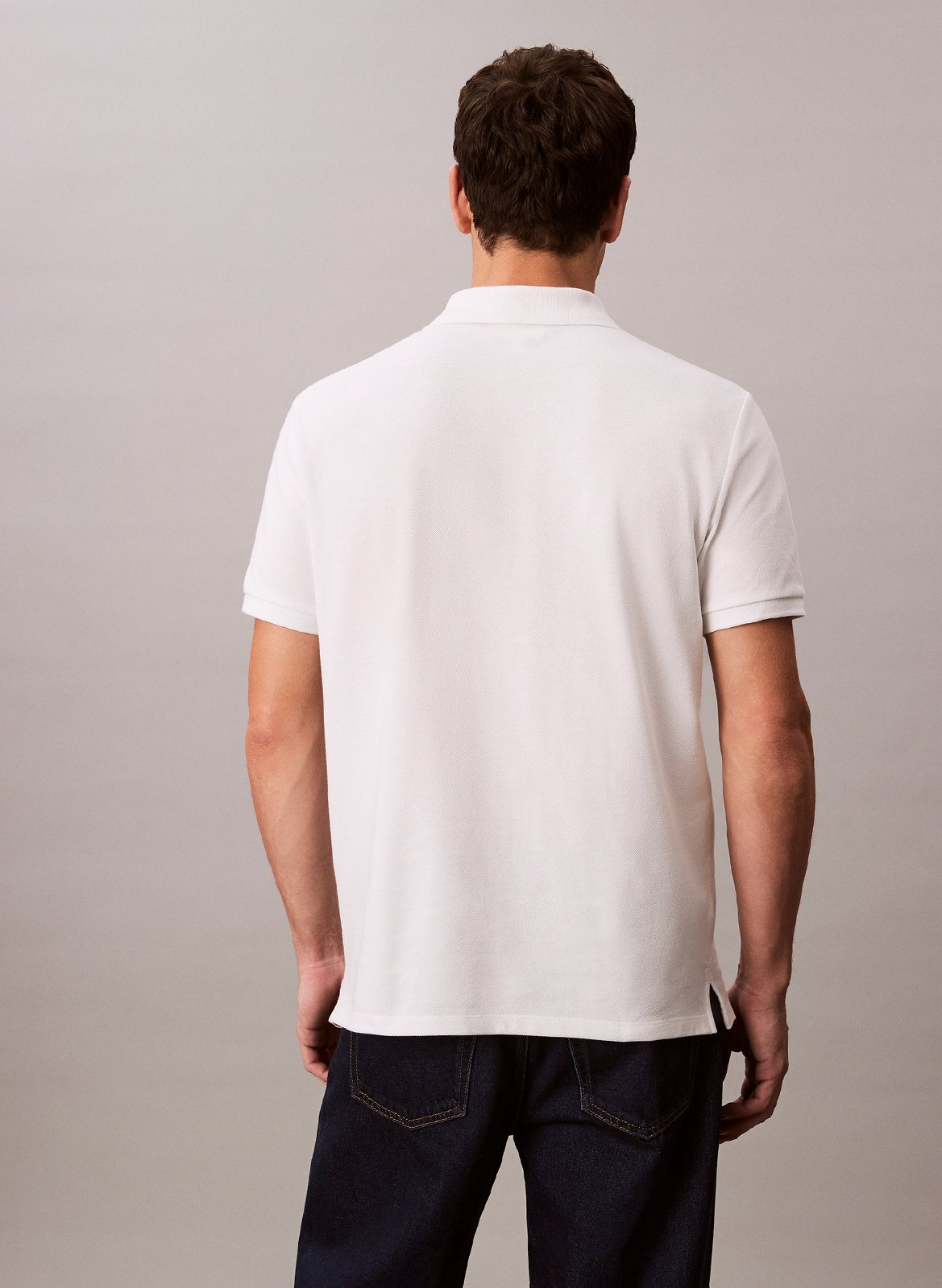 Polo manches courtes regular en coton CALVIN KLEIN Blanc