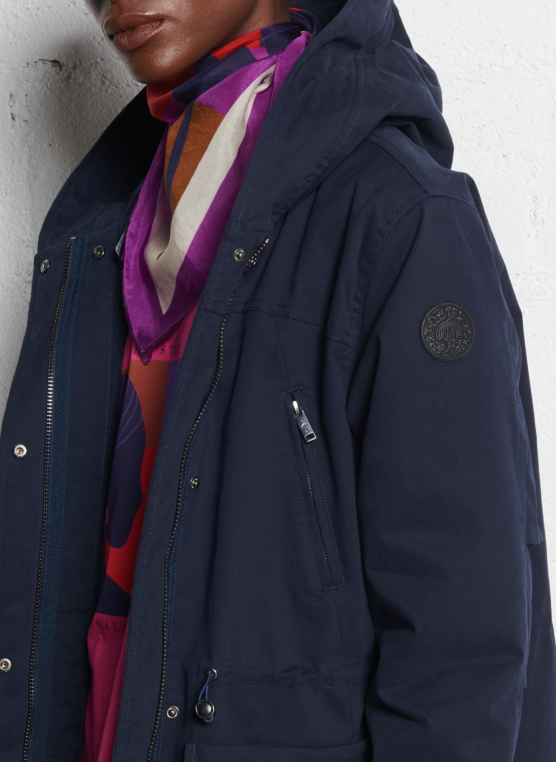 High-neck cotton-blend parka ONE STEP Blue