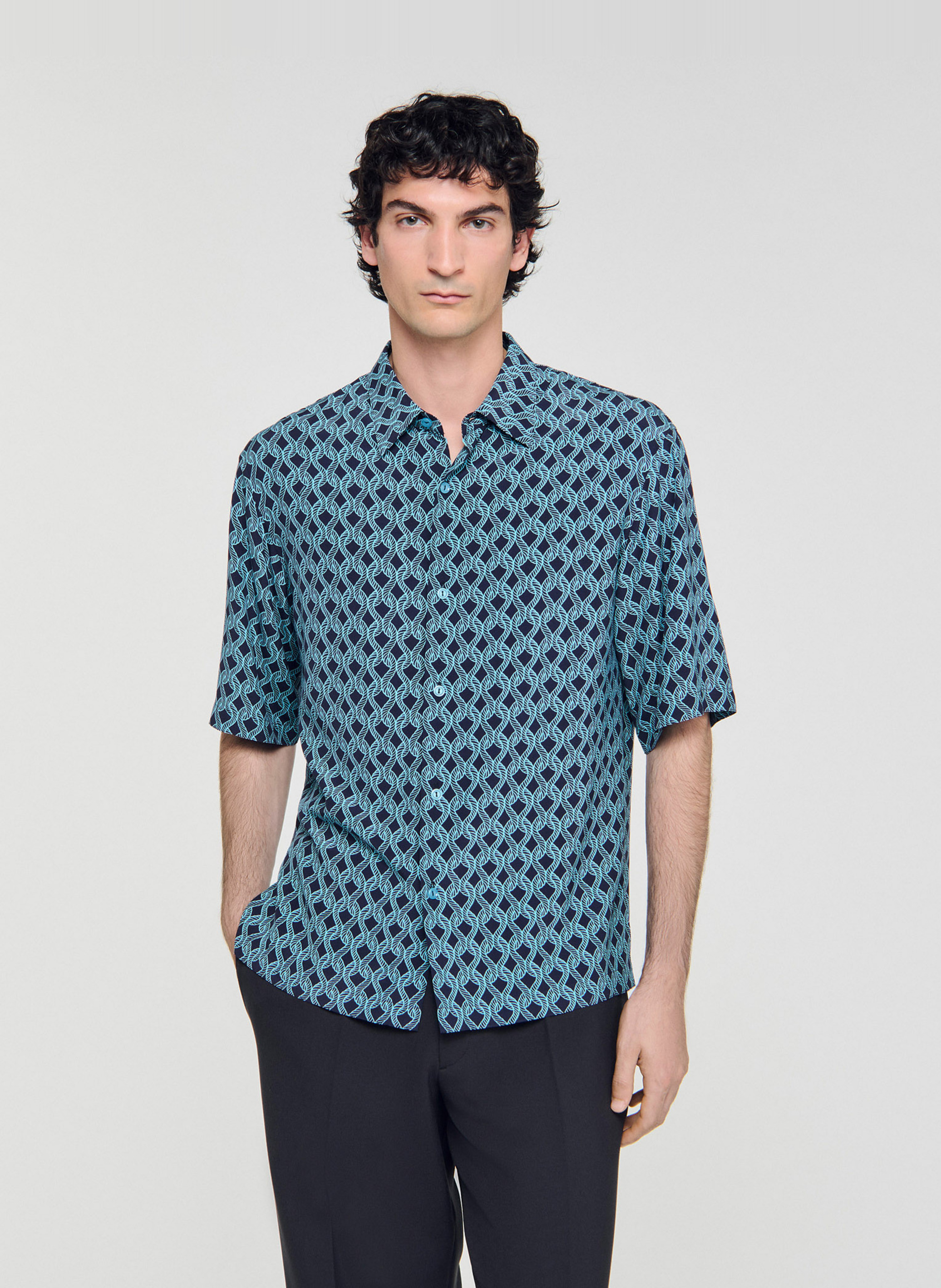 Blouse met klassieke kraag en print SANDRO