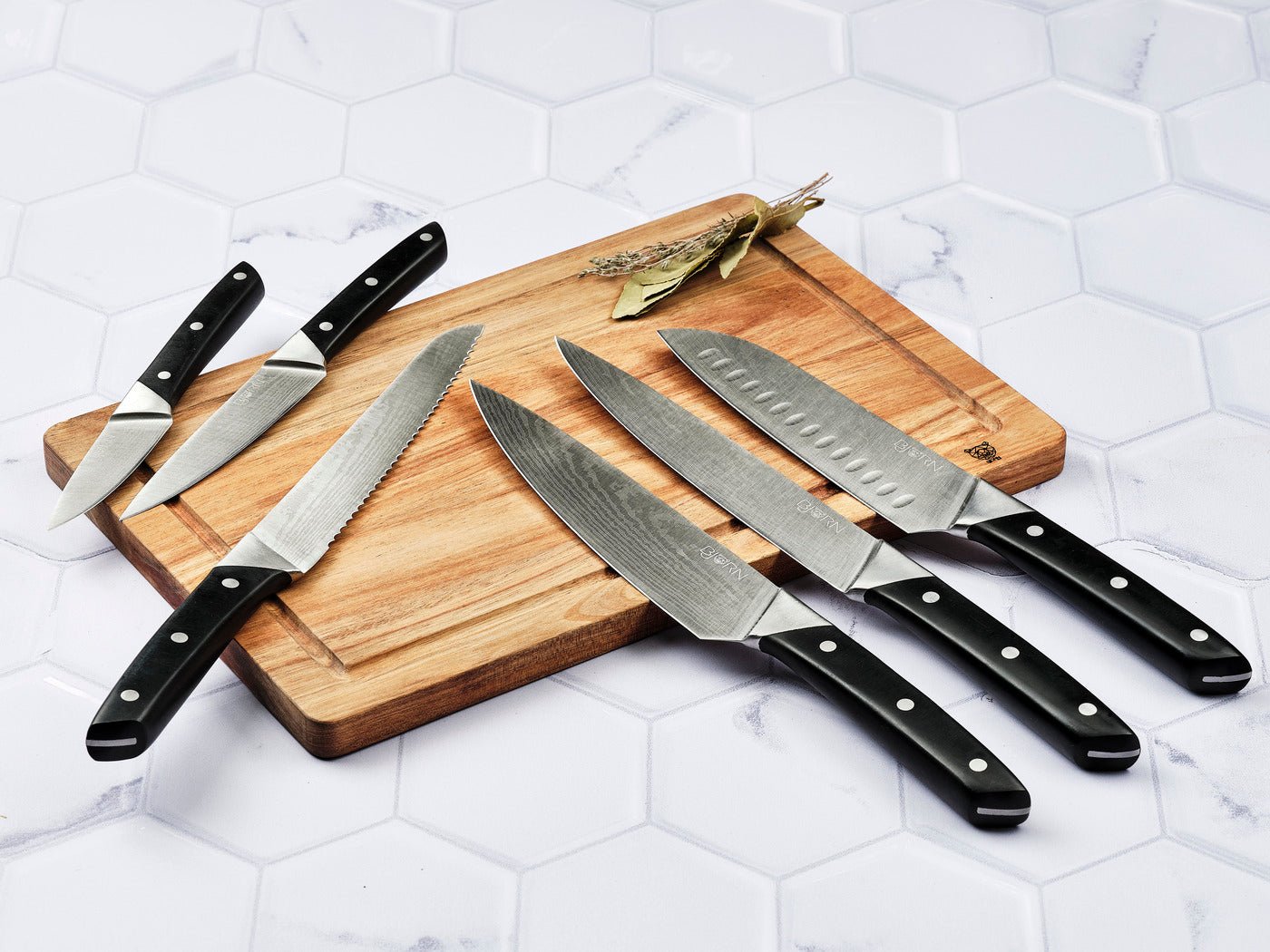 Erling Kitchen Knives - 6 pieces BJORN Black
