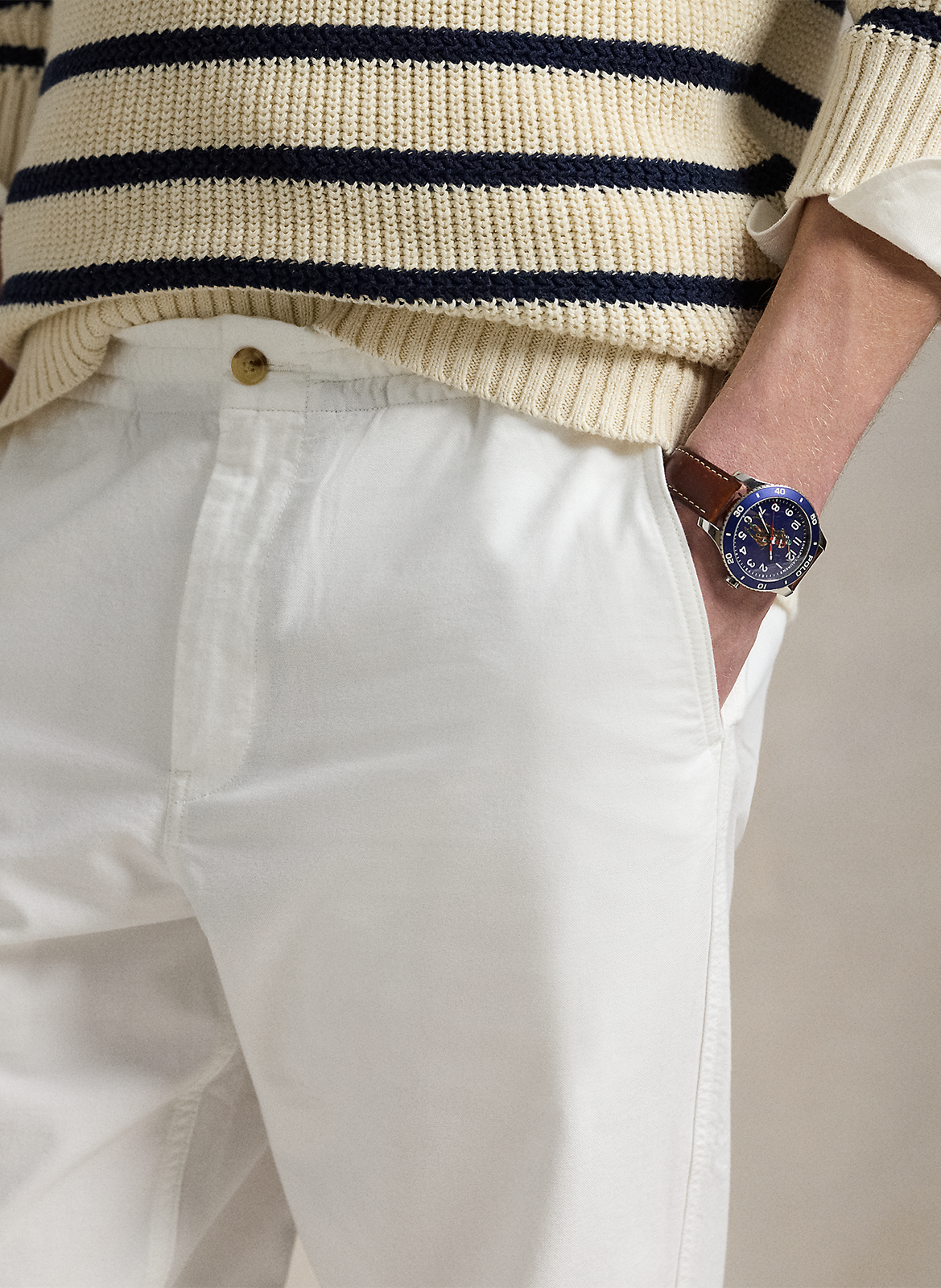 Pantalon droit en coton  POLO RALPH LAUREN Blanc