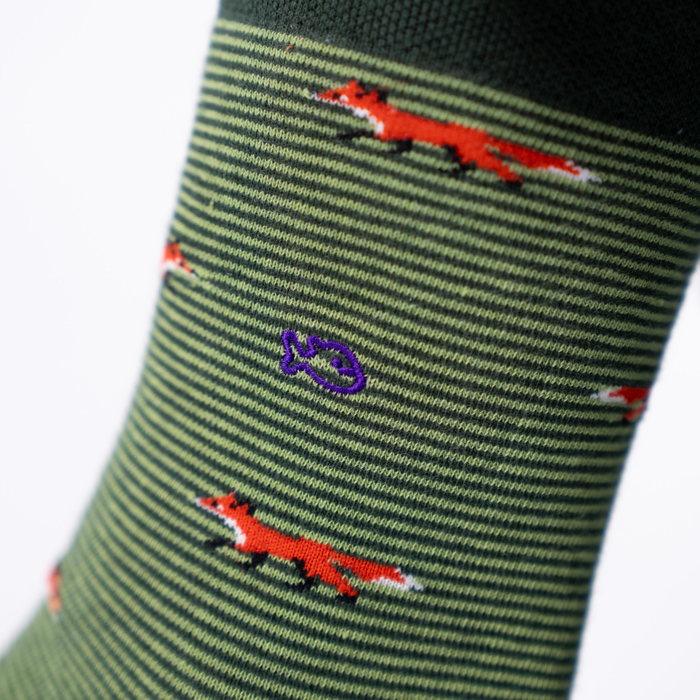 Combed Cotton Animal Socks Green