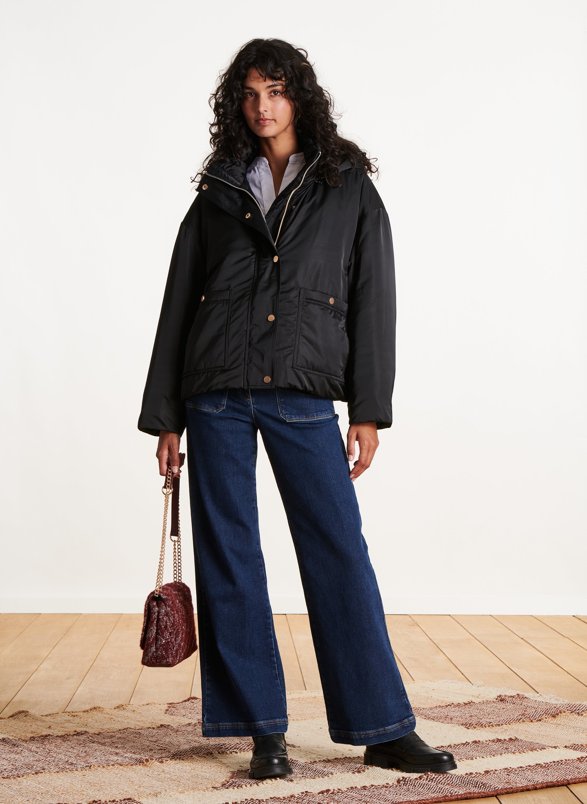 Doudoune oversize matelassée LA FEE MARABOUTEE Noir