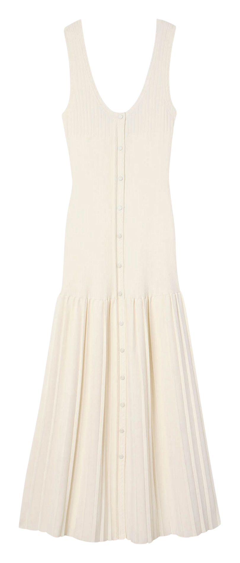 Robe longue ajustée à bretelles SANDRO Blanc