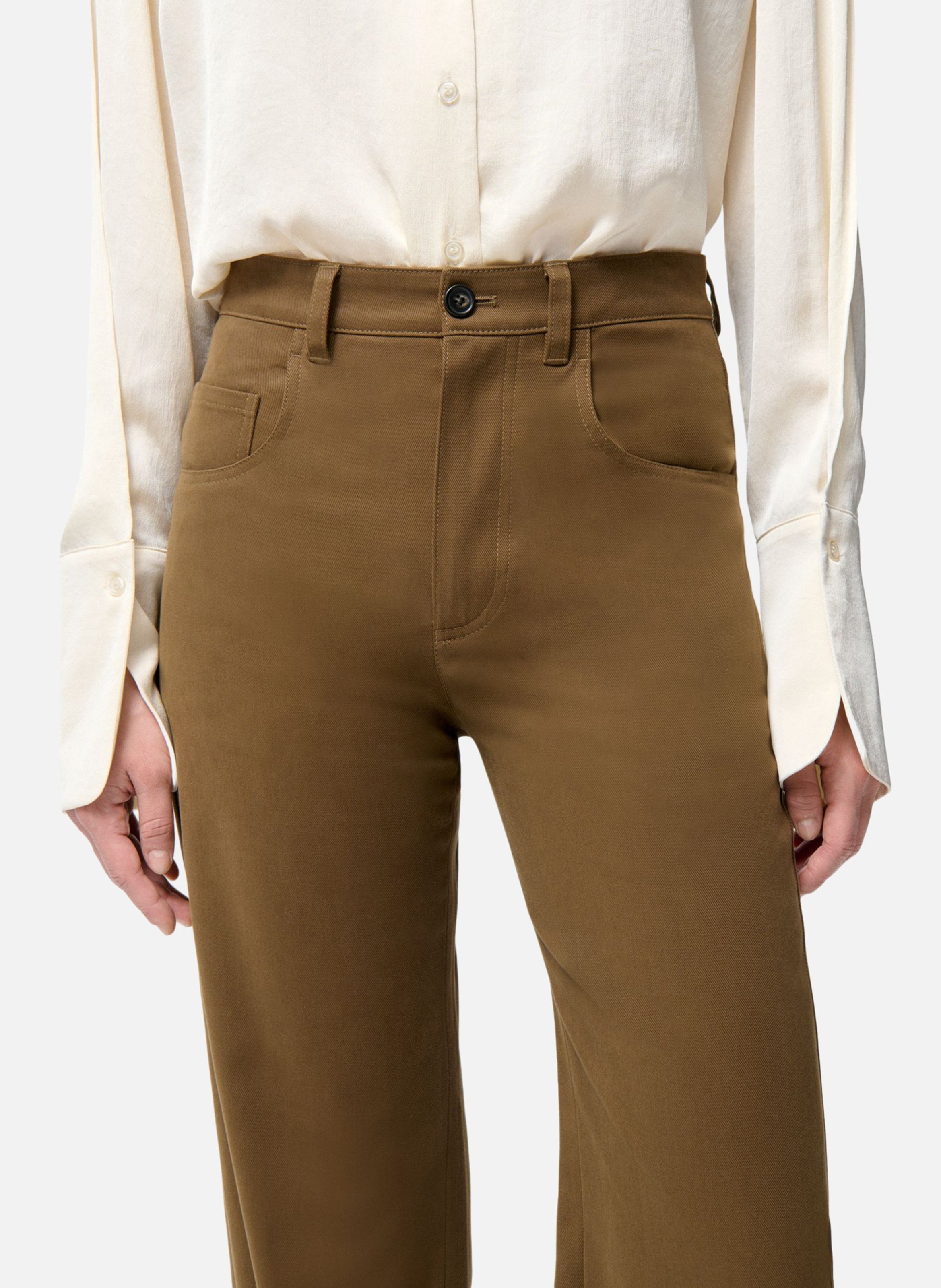 Straight-leg organic cotton-blend pants VANESSA BRUNO Green