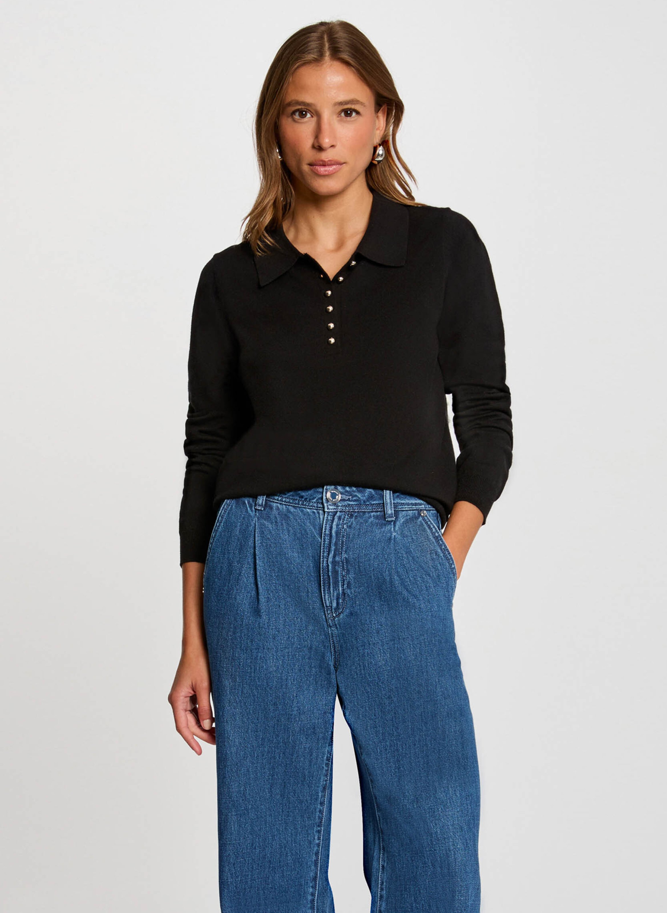 Sjaal van fantasietricot - Aly MORGAN Zwart