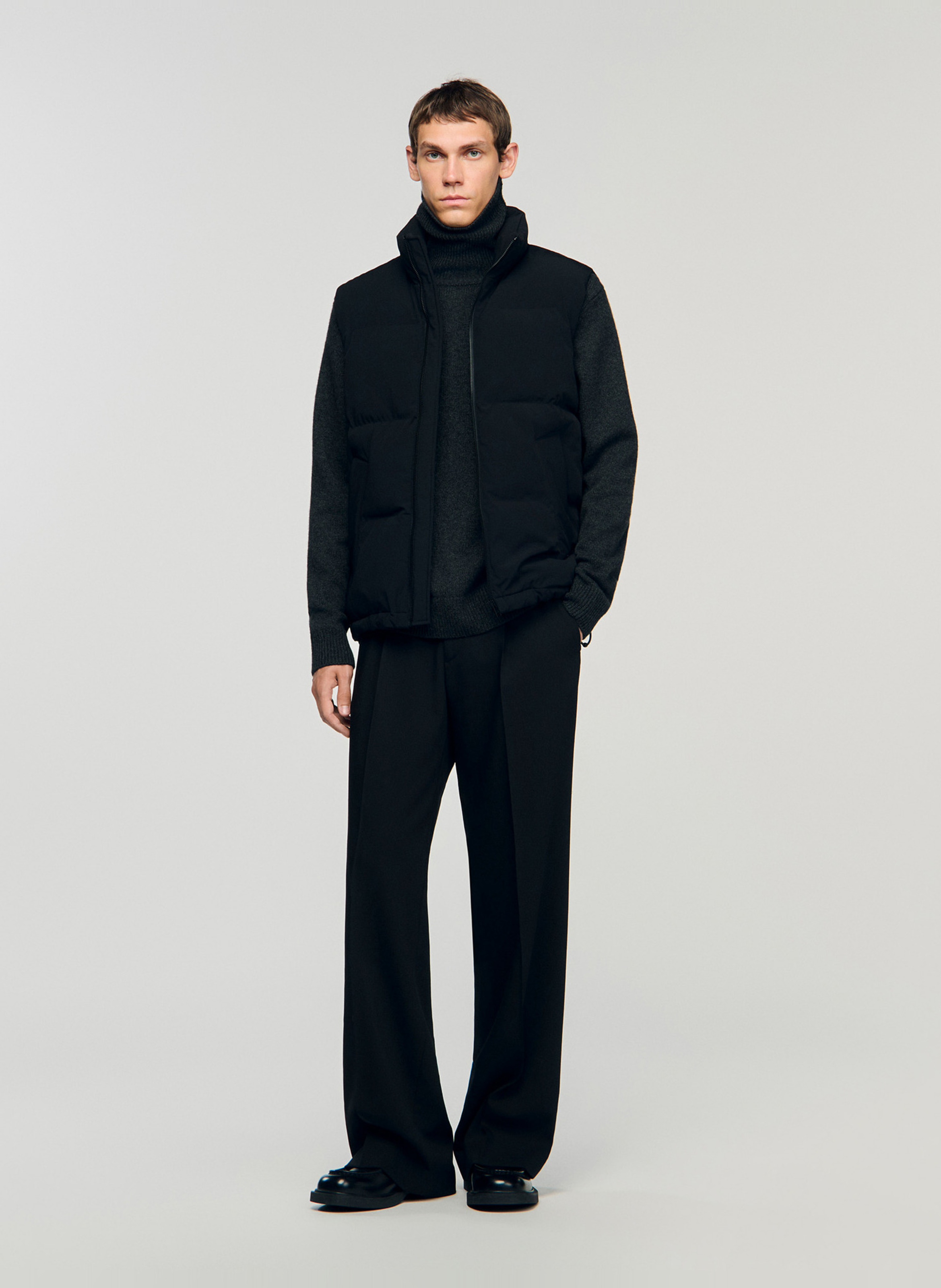 High-neck padded jacket SANDRO Black