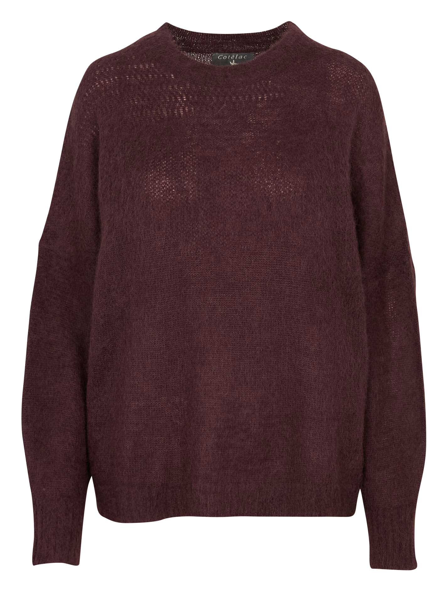 Pull oversize col rond en laine mélangée COTELAC Violet