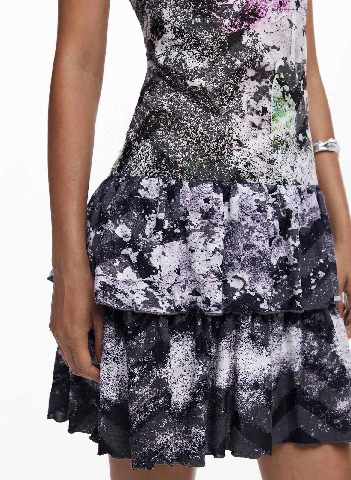 Abito collo rotondo stampato DESIGUAL Nero