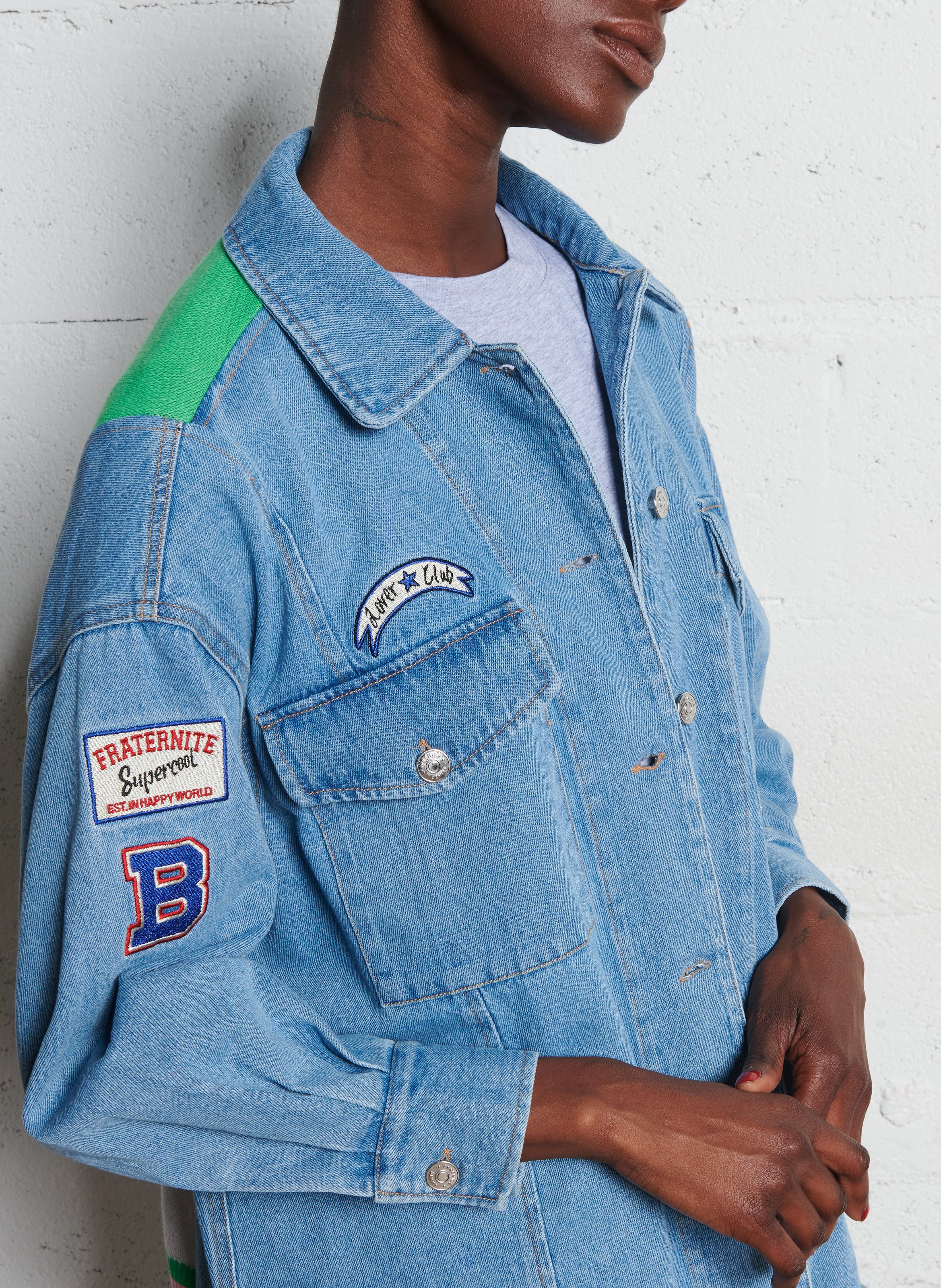 Surchemise col classique en denim de coton BERENICE Bleu