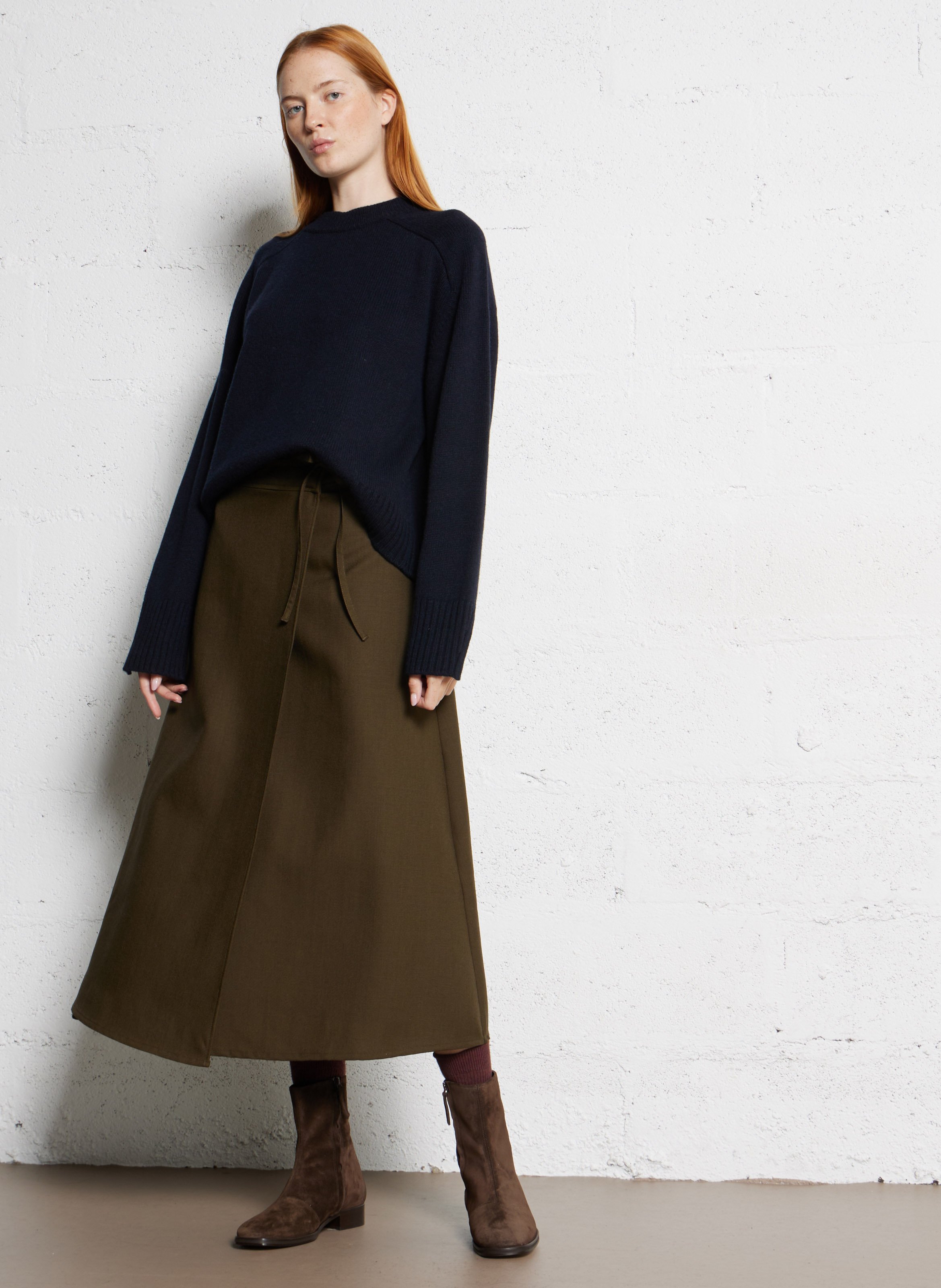 Pull col rond en laine  SOEUR Bleu