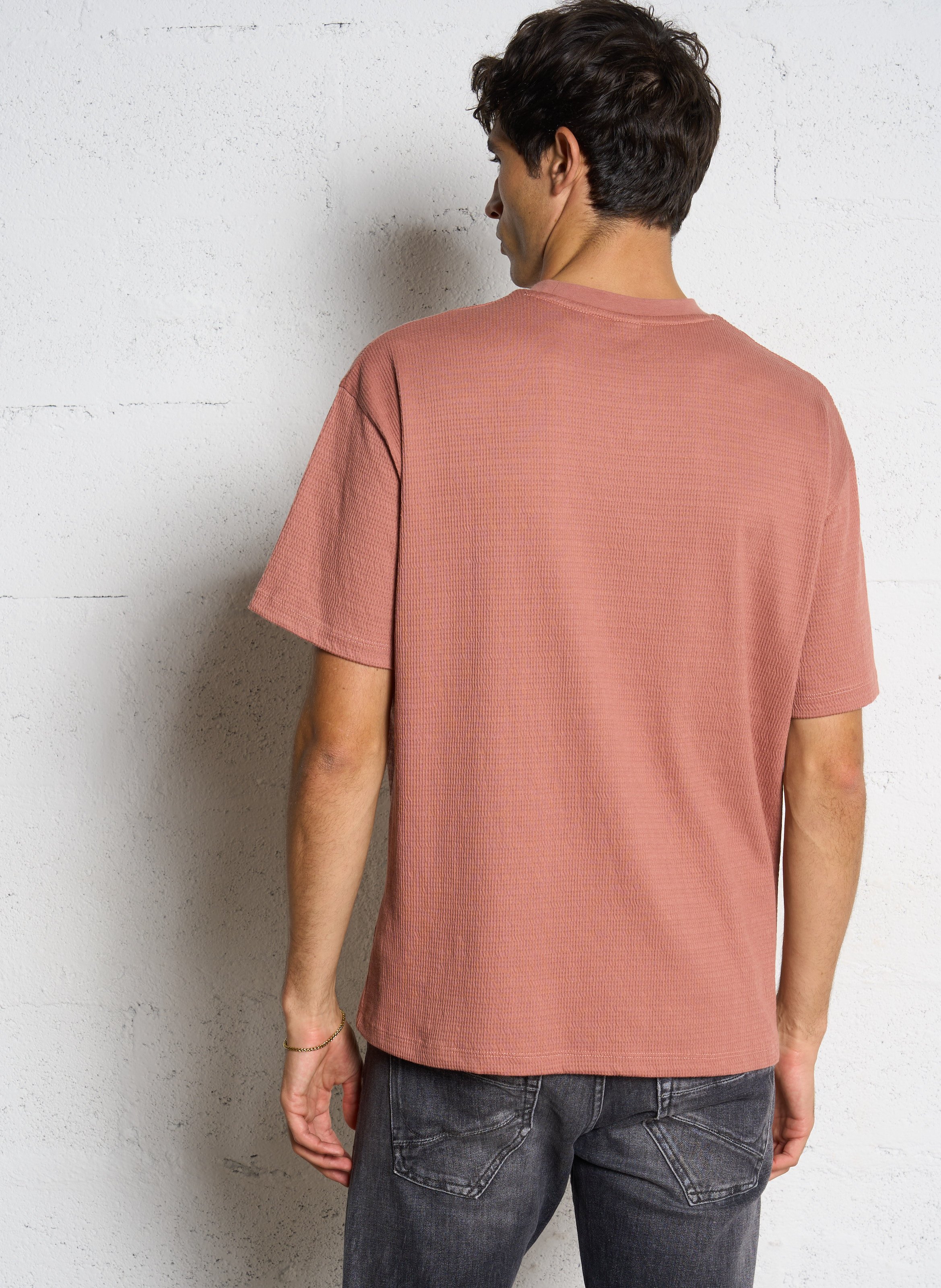 T-shirt scollo tondo lavorato LE TEMPS DES CERISES Rosso