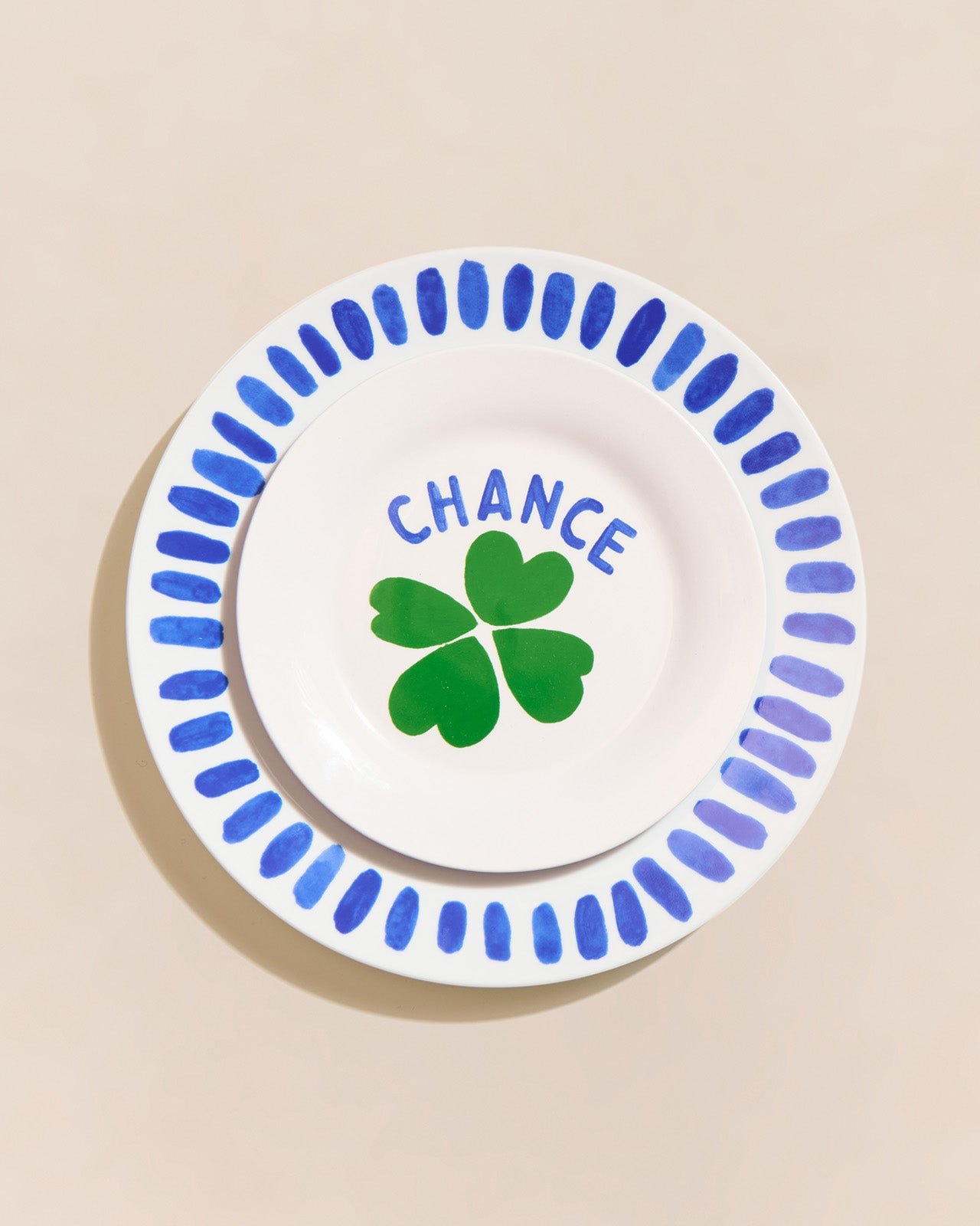 L'assiette chance en porcelaine EMOI EMOI Blanc