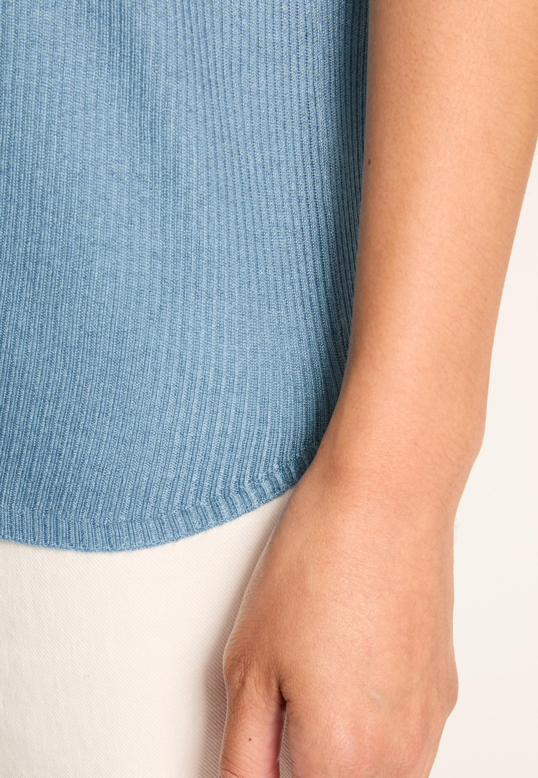 Bamboo and cashmere T-shirt MAISON MONTAGUT Blue