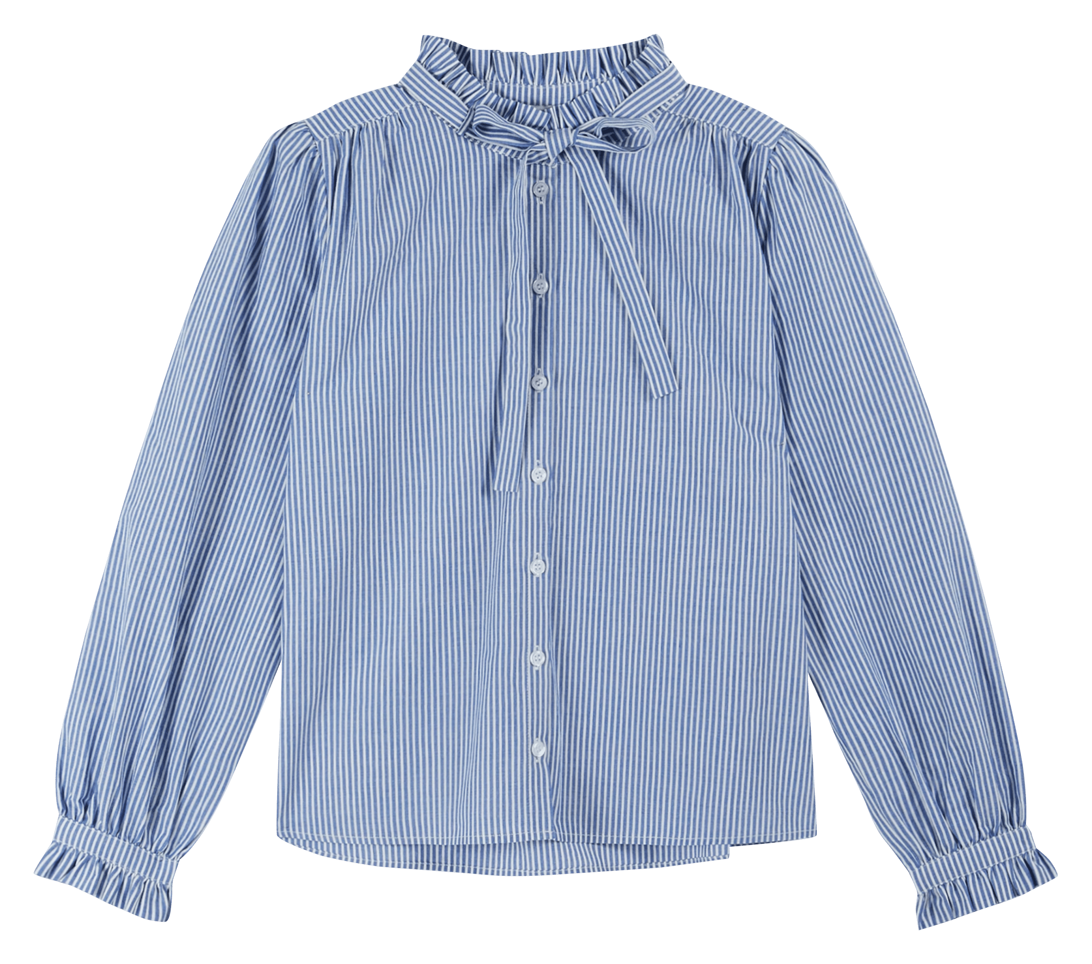 Gestreepte katoenen blouse met knoopsluiting EMILE ET IDA Blauw