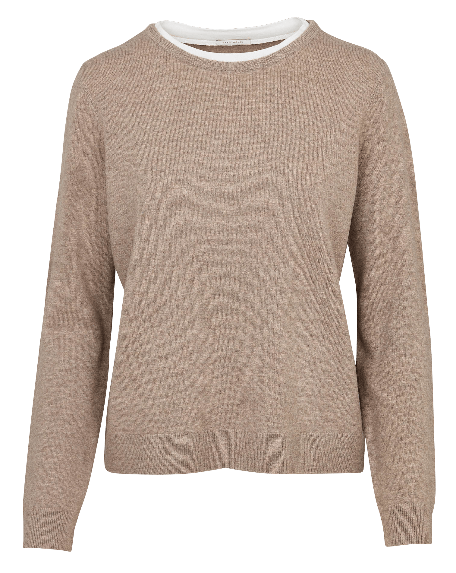 Maglione dritto scollo tondo in cotone IKKS Beige