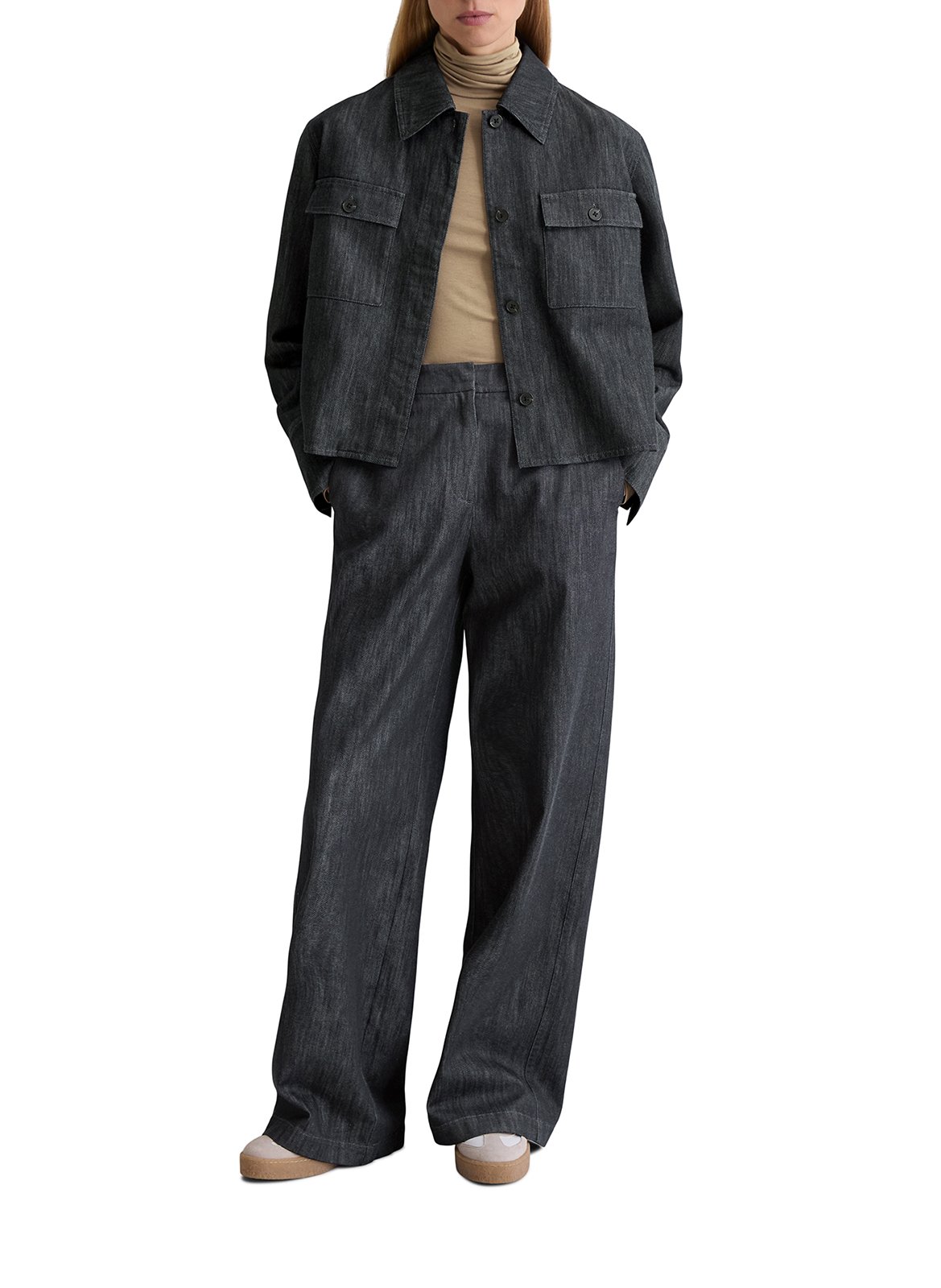 Veste droite col classique en coton mélangé MARC O&#039;POLO Bleu