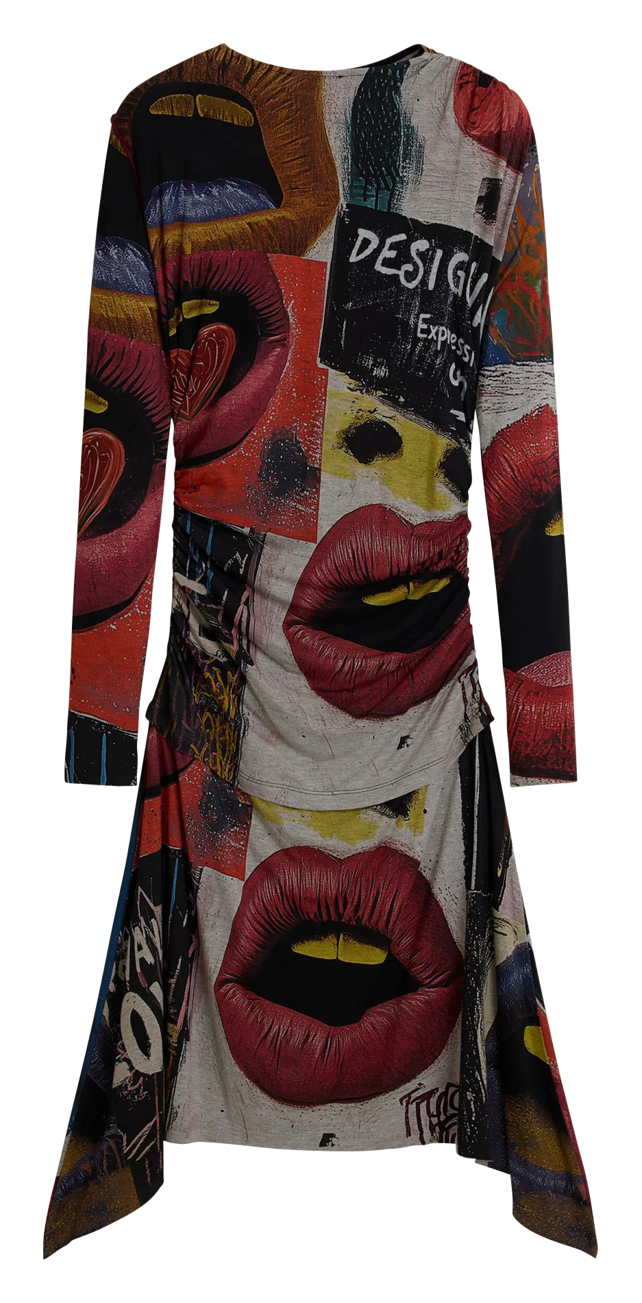 Asymmetrisches Kurzkleid mit Rundhalsausschnitt DESIGUAL Schwarz