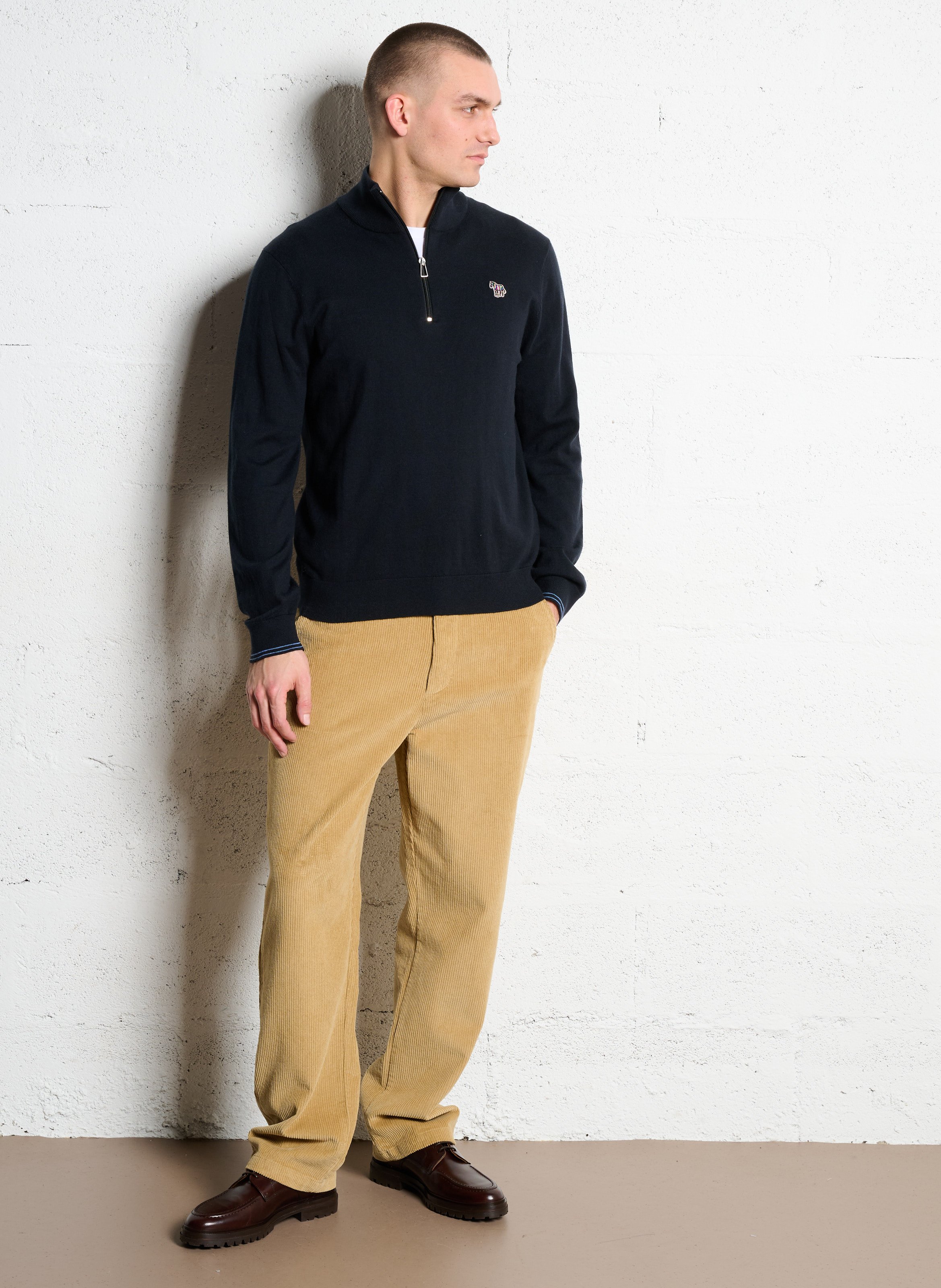 Cotton-blend high-neck zipped sweater PAUL SMITH Black