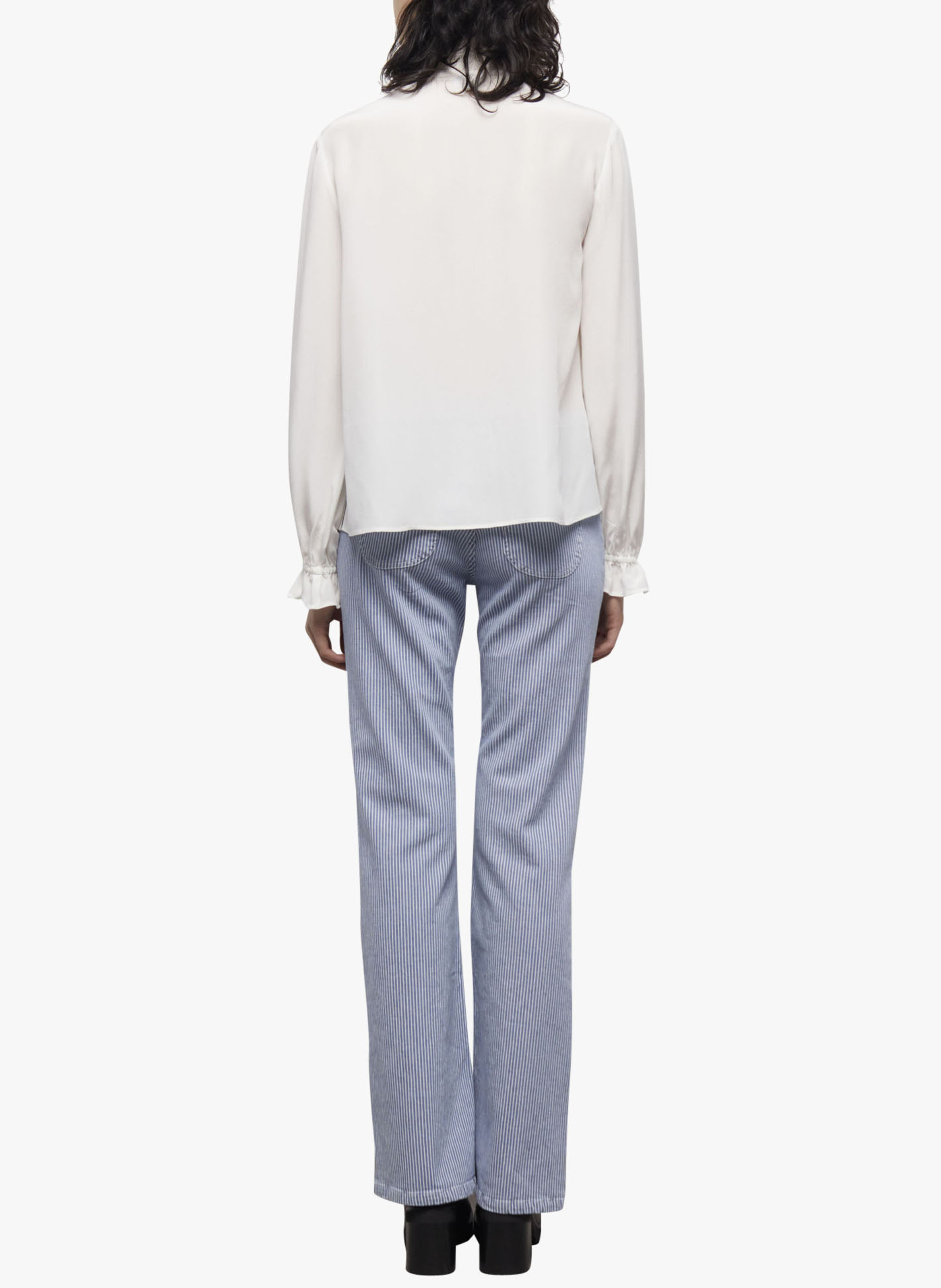 Zijden top met opstaande kraag THE KOOPLES Wit