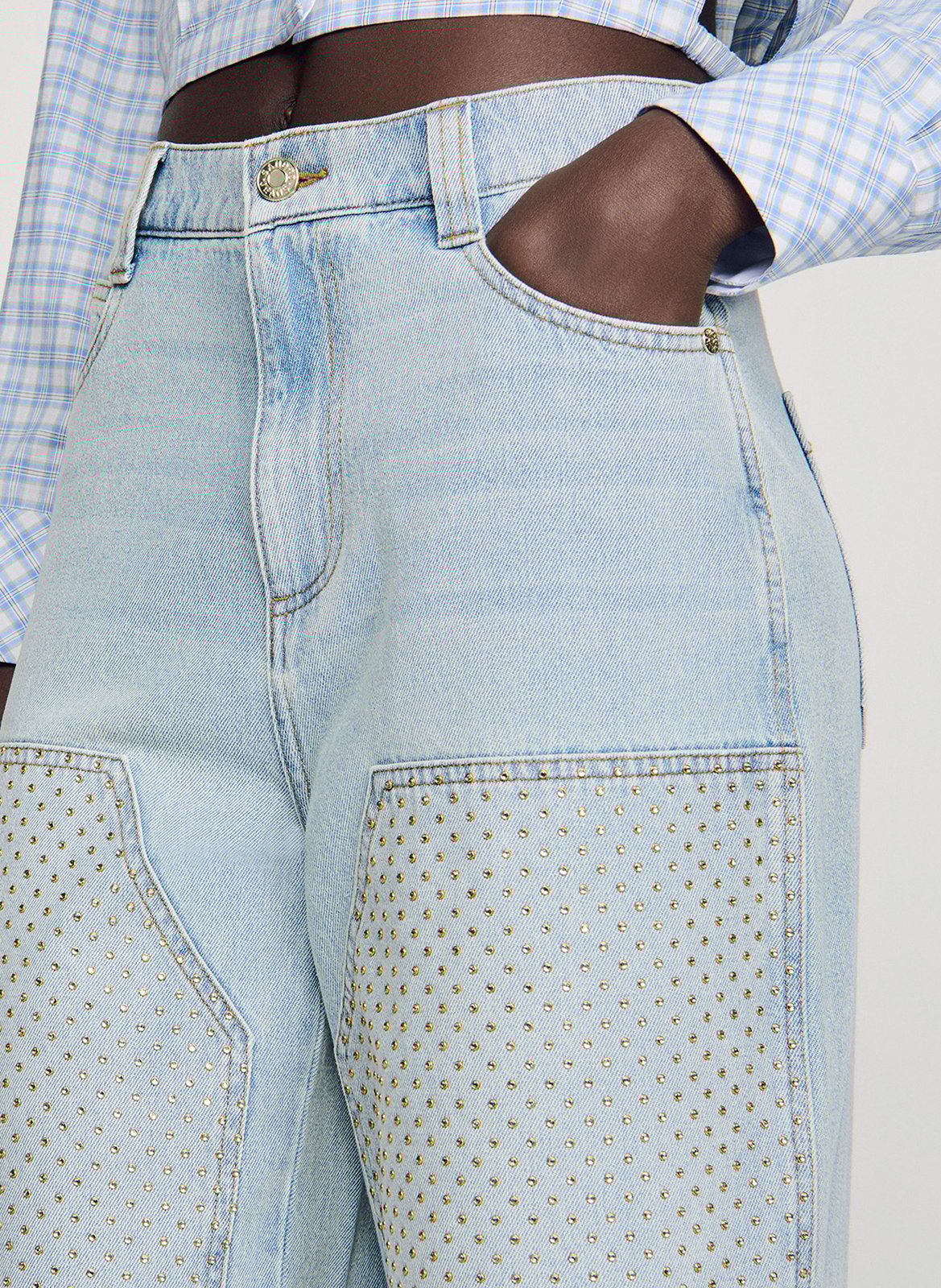 Gekleurde straight-fit jeans met 5 zakken SANDRO Blauw