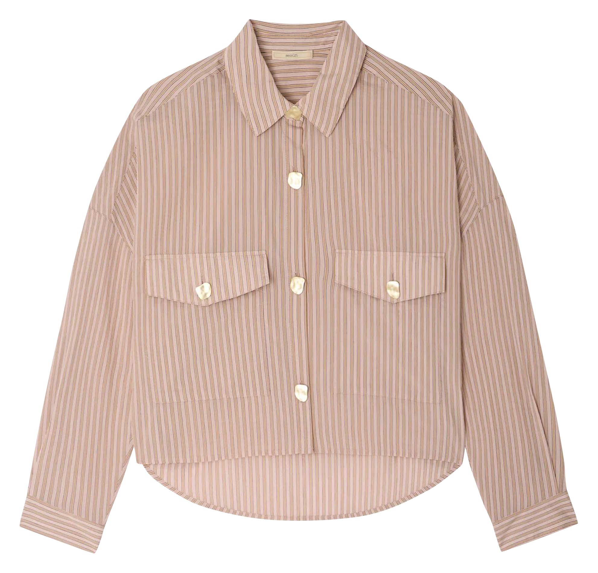 Chemise col classique manches contrastantes en coton SESSUN Multicolored