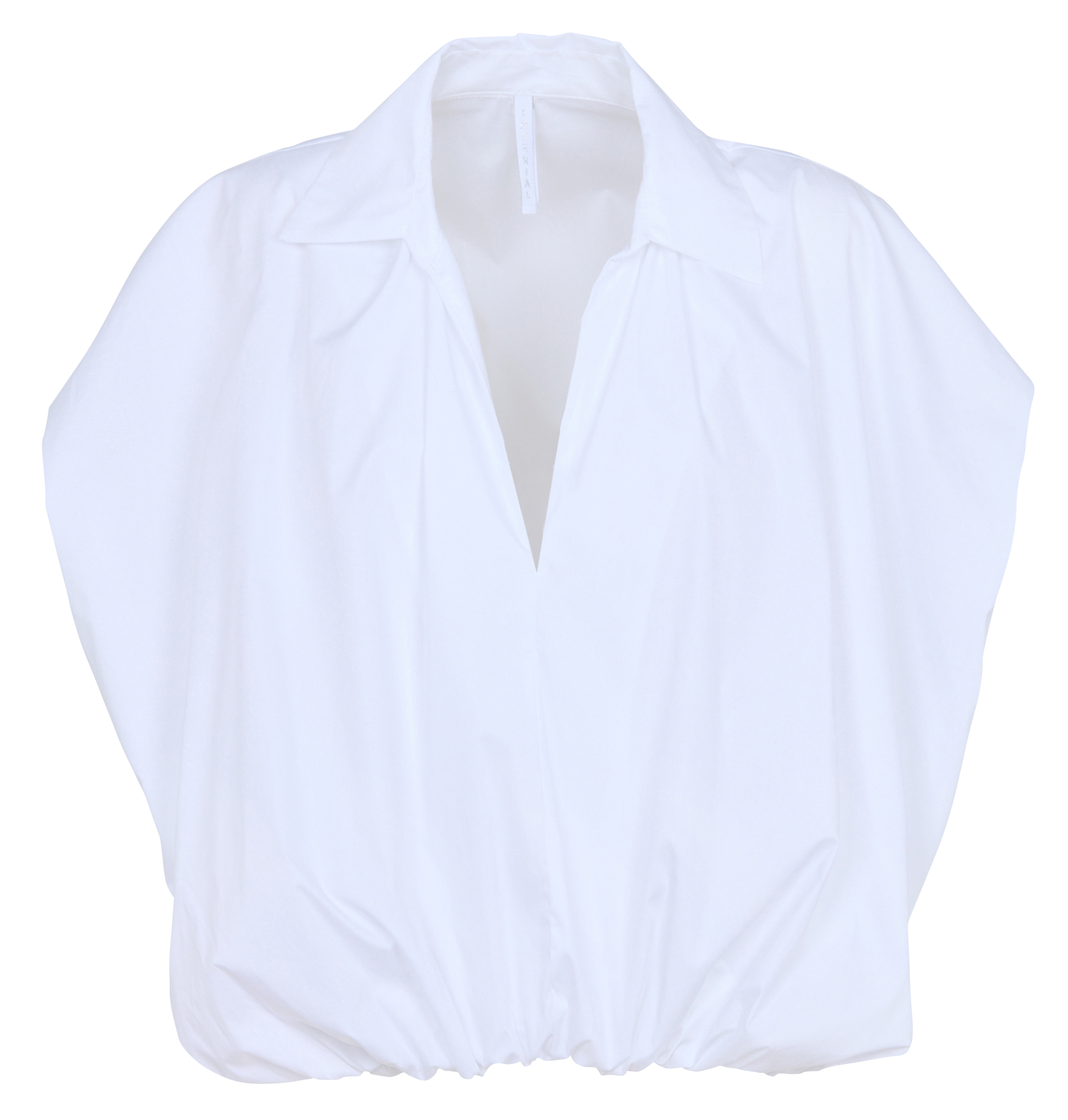 V-neck cotton blouse IMPERIAL White