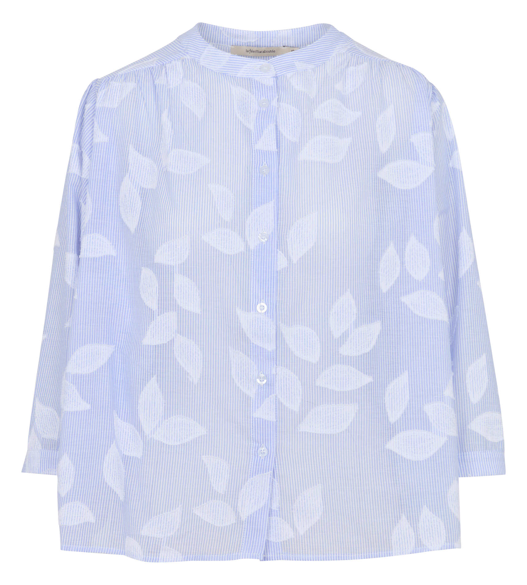 Chemise ample col mao en coton LA FEE MARABOUTEE Bleu
