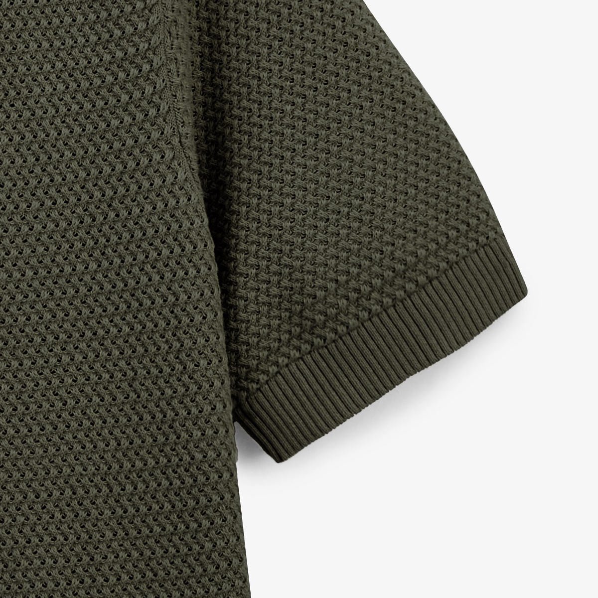 Short-sleeve round neck cotton sweater SERGE BLANCO Green