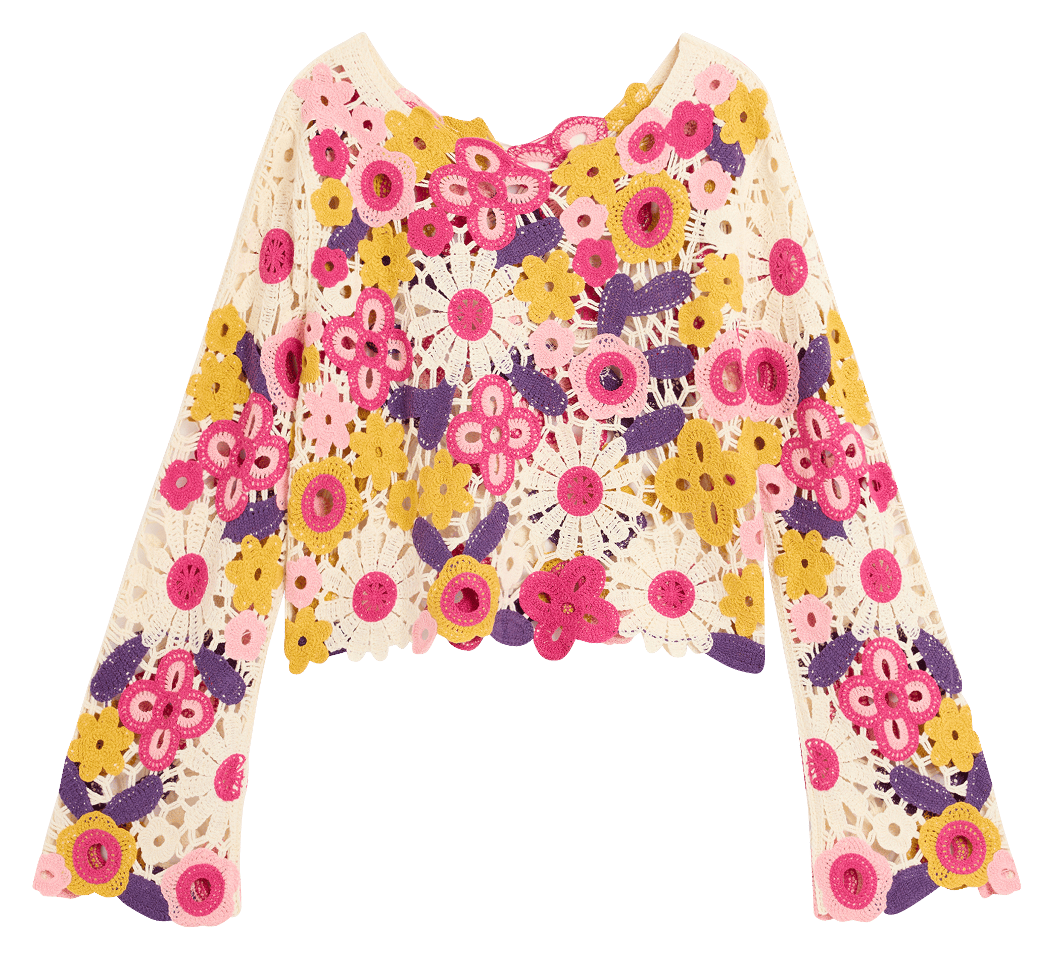 Pull col rond en coton DESIGUAL Blanc