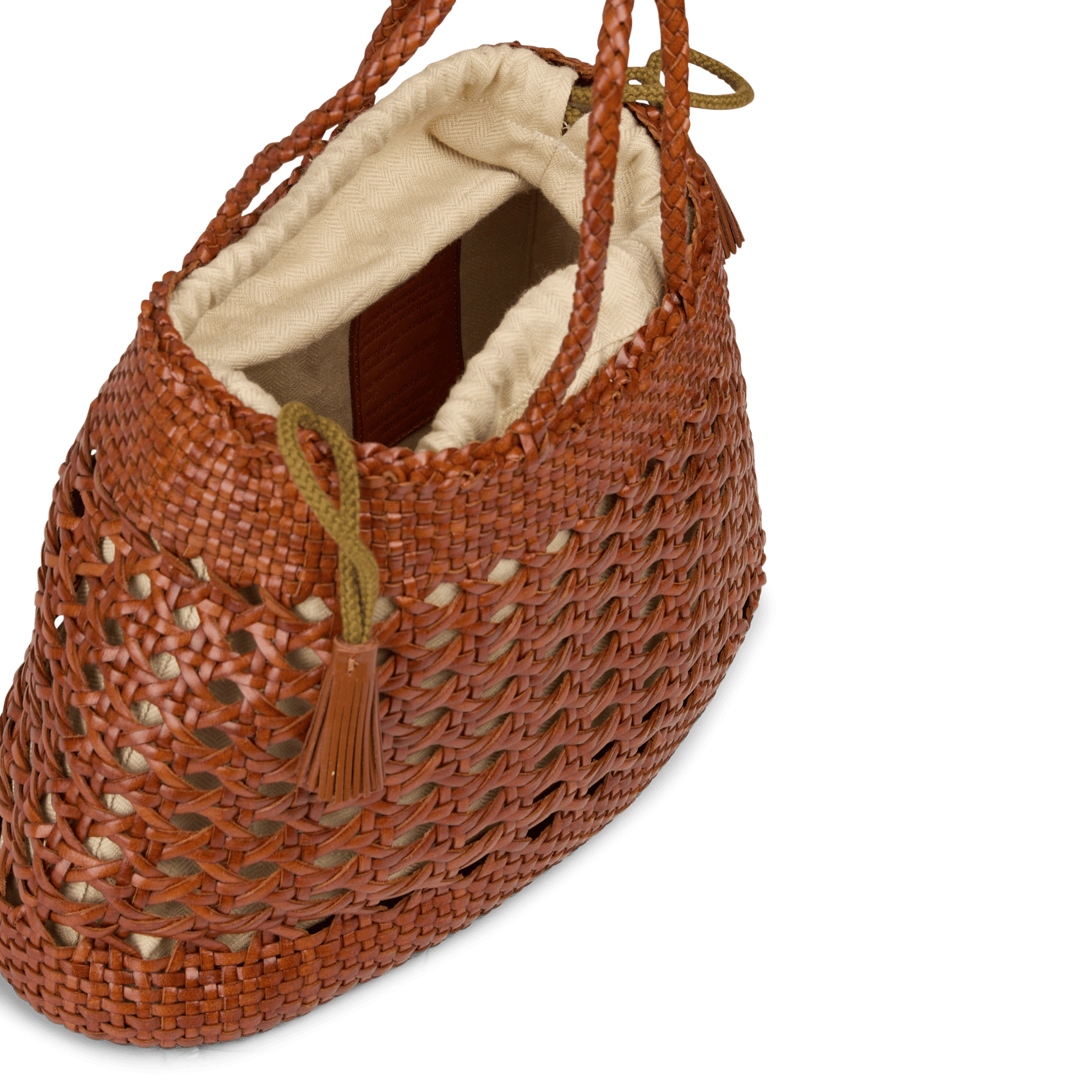 Sac à main tressé en cuir DRAGON DIFFUSION Marron